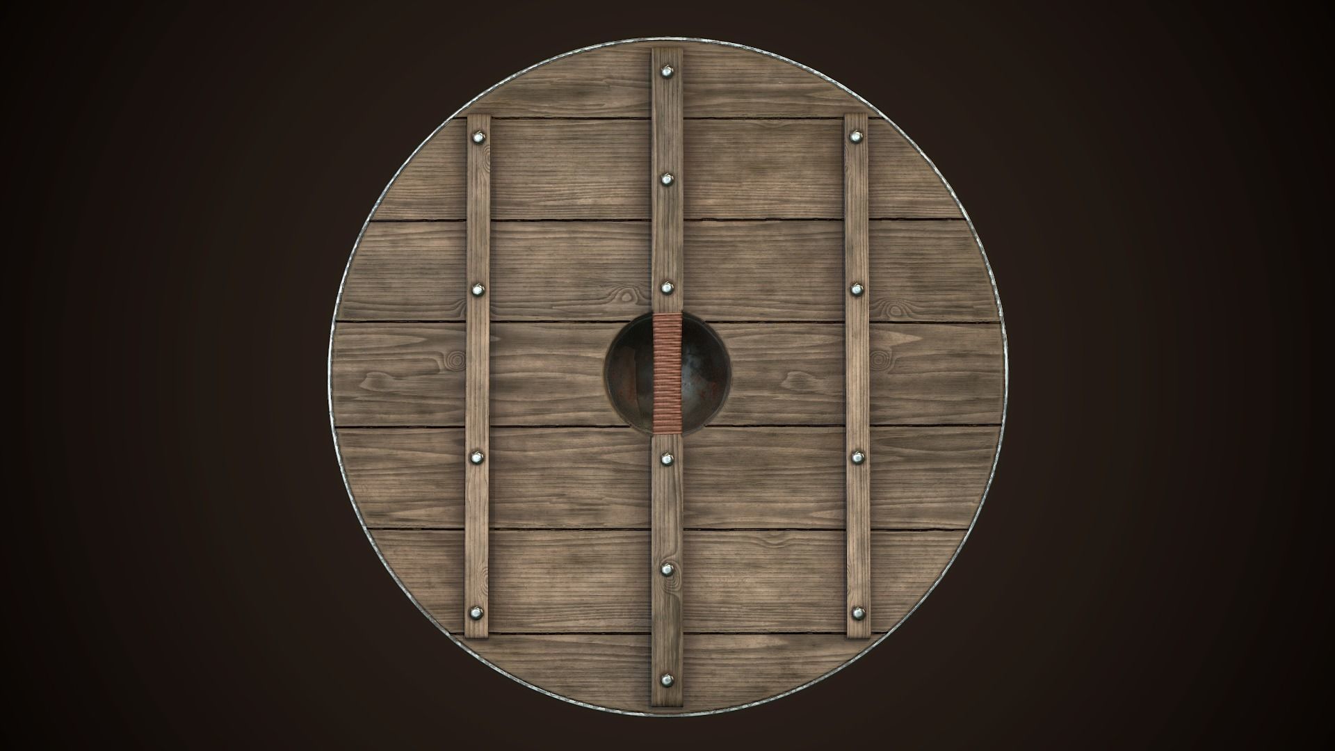 Viking Shield 27 Low-poly 3D model_8