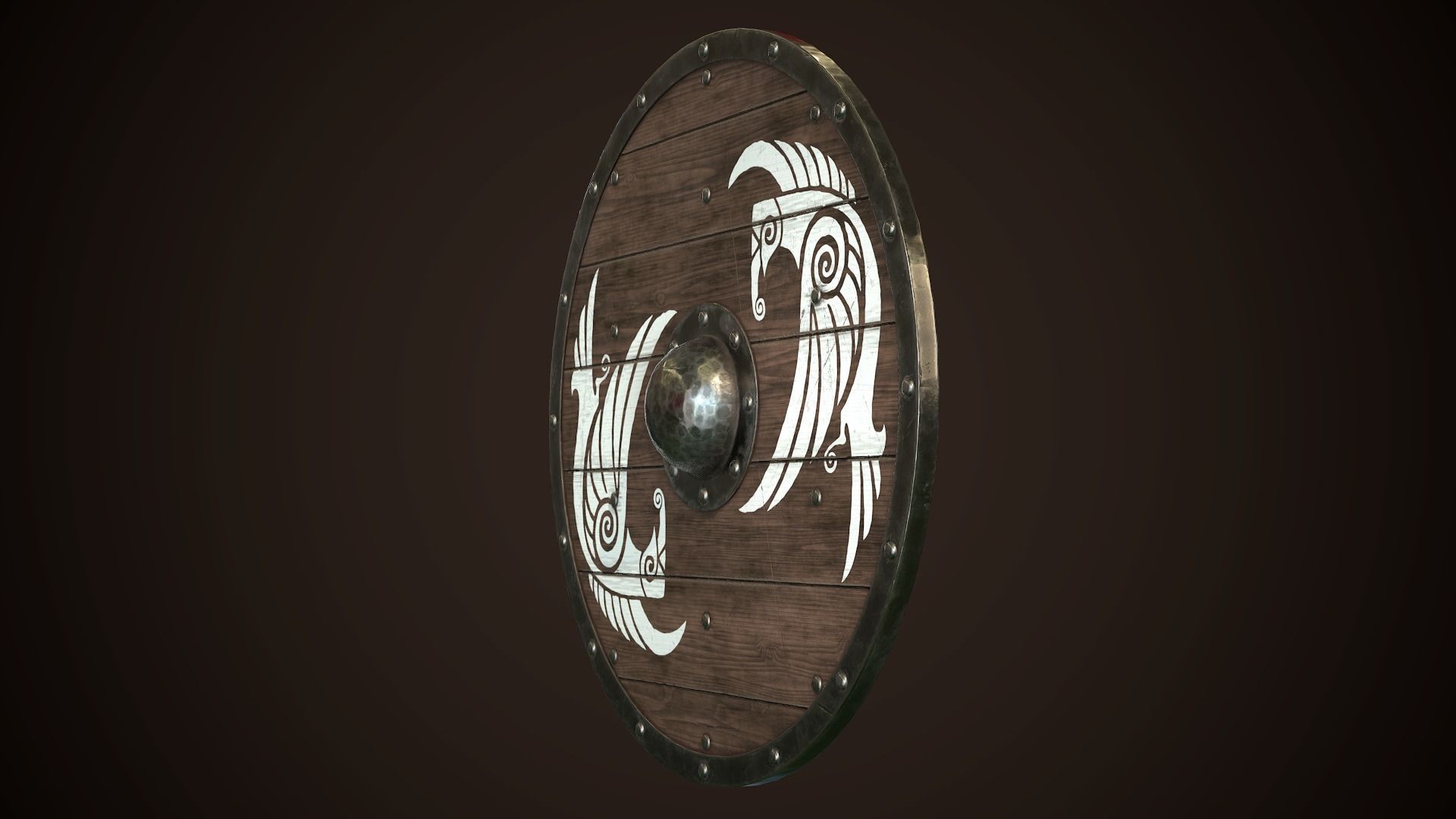 Viking Shield 27 Low-poly 3D model_4