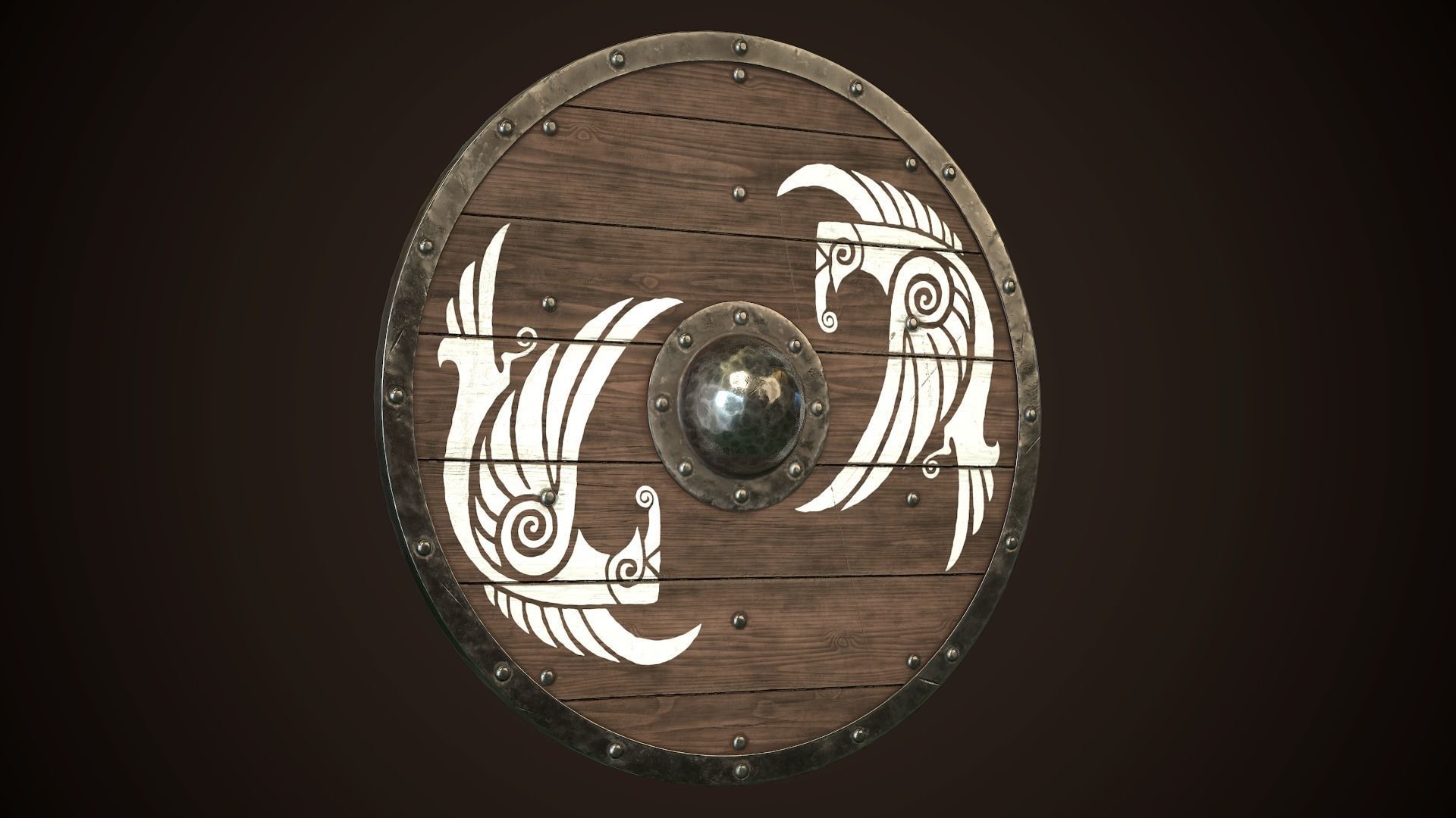 Viking Shield 27 Low-poly 3D model_13