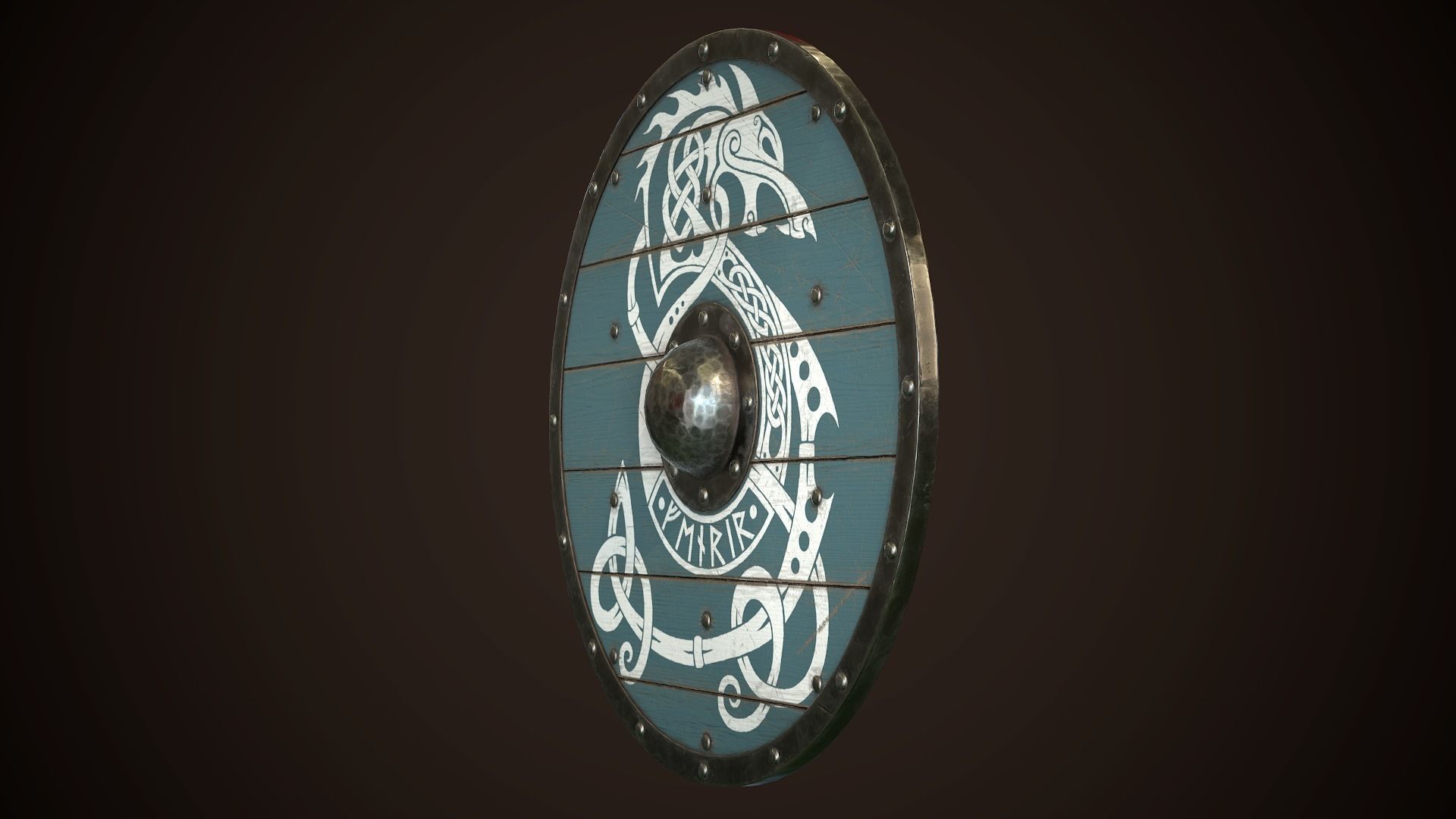 Viking Shield 28 Low-poly 3D model_4