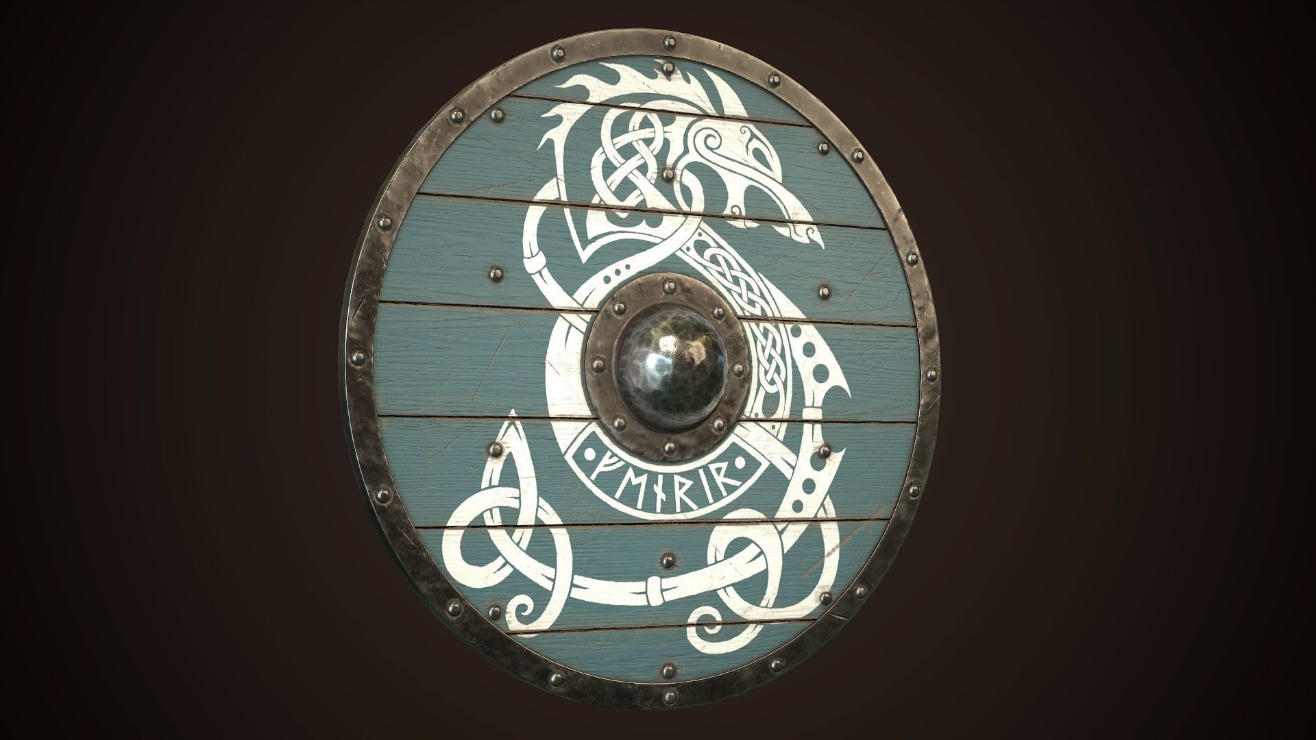 Viking Shield 28 Low-poly 3D model_13