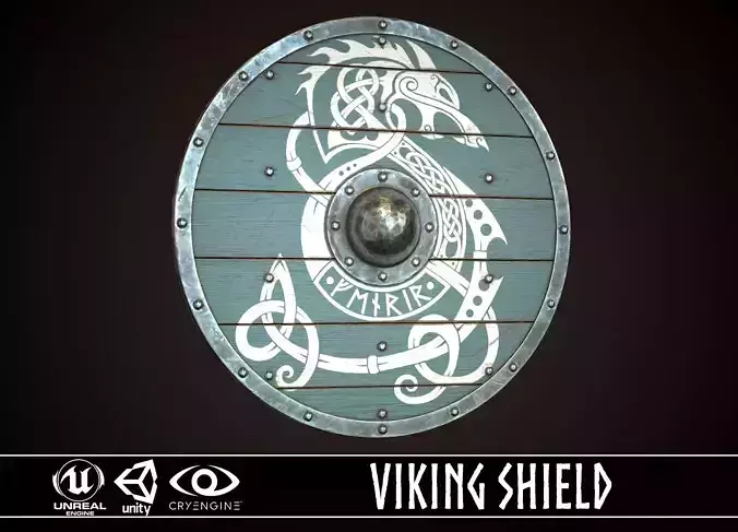 Viking Shield 28 Low-poly 3D model