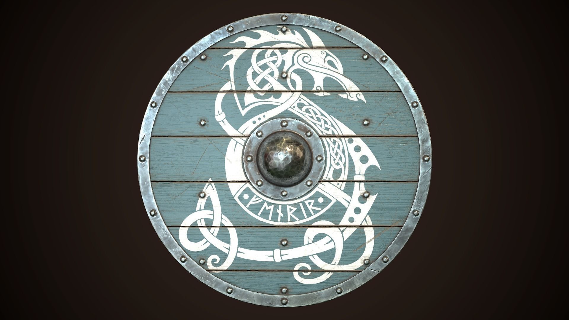 Viking Shield 28 Low-poly 3D model_2