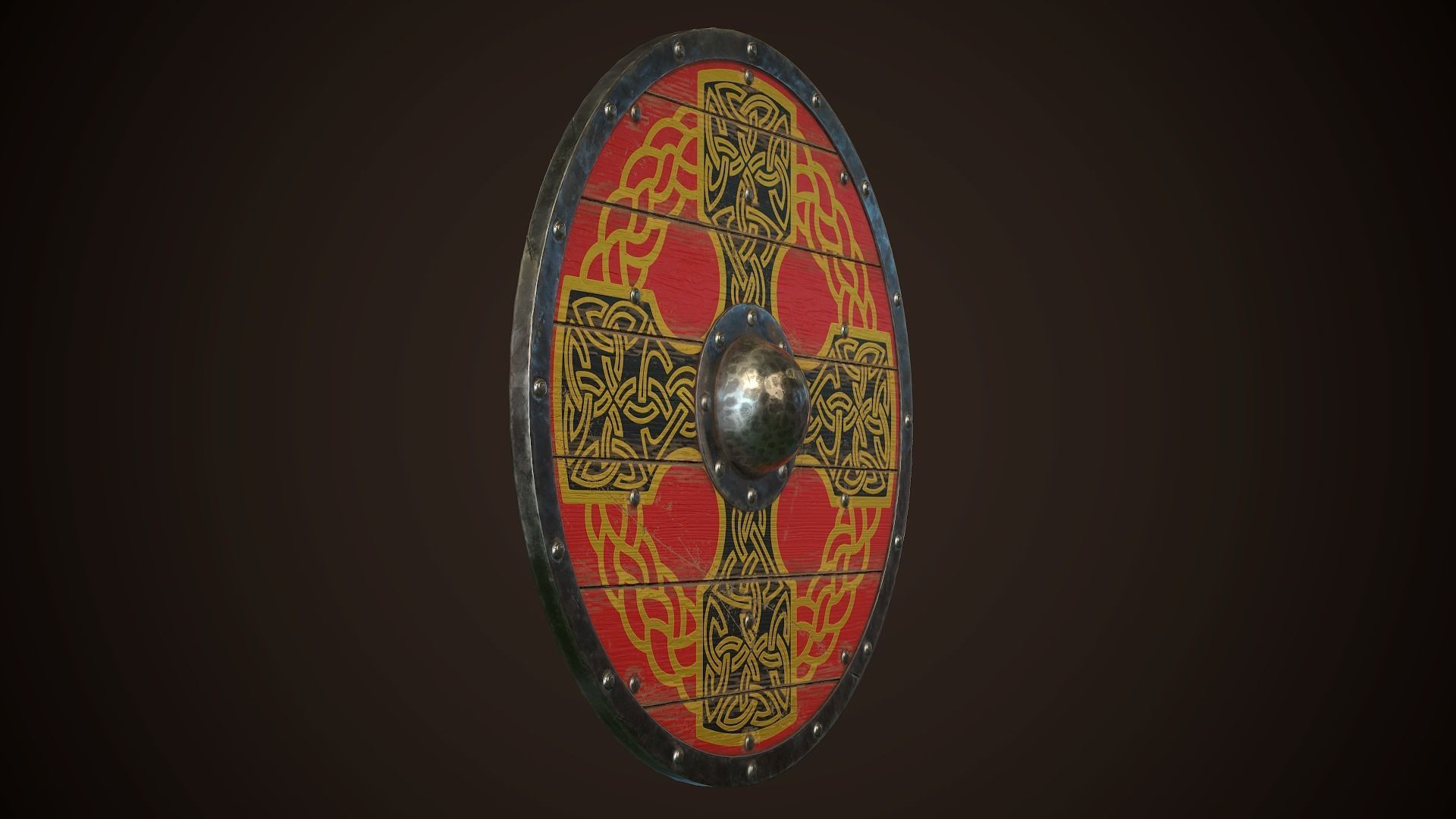 Viking Shield 29 Low-poly 3D model_12