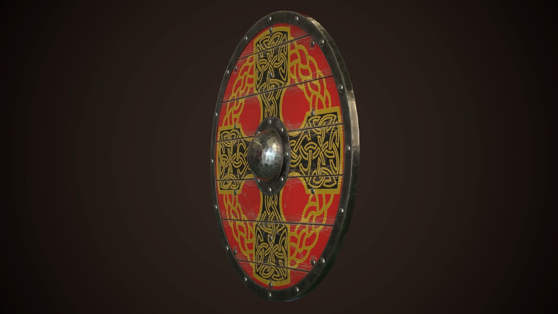 Viking Shield 29 Low-poly 3D model_4