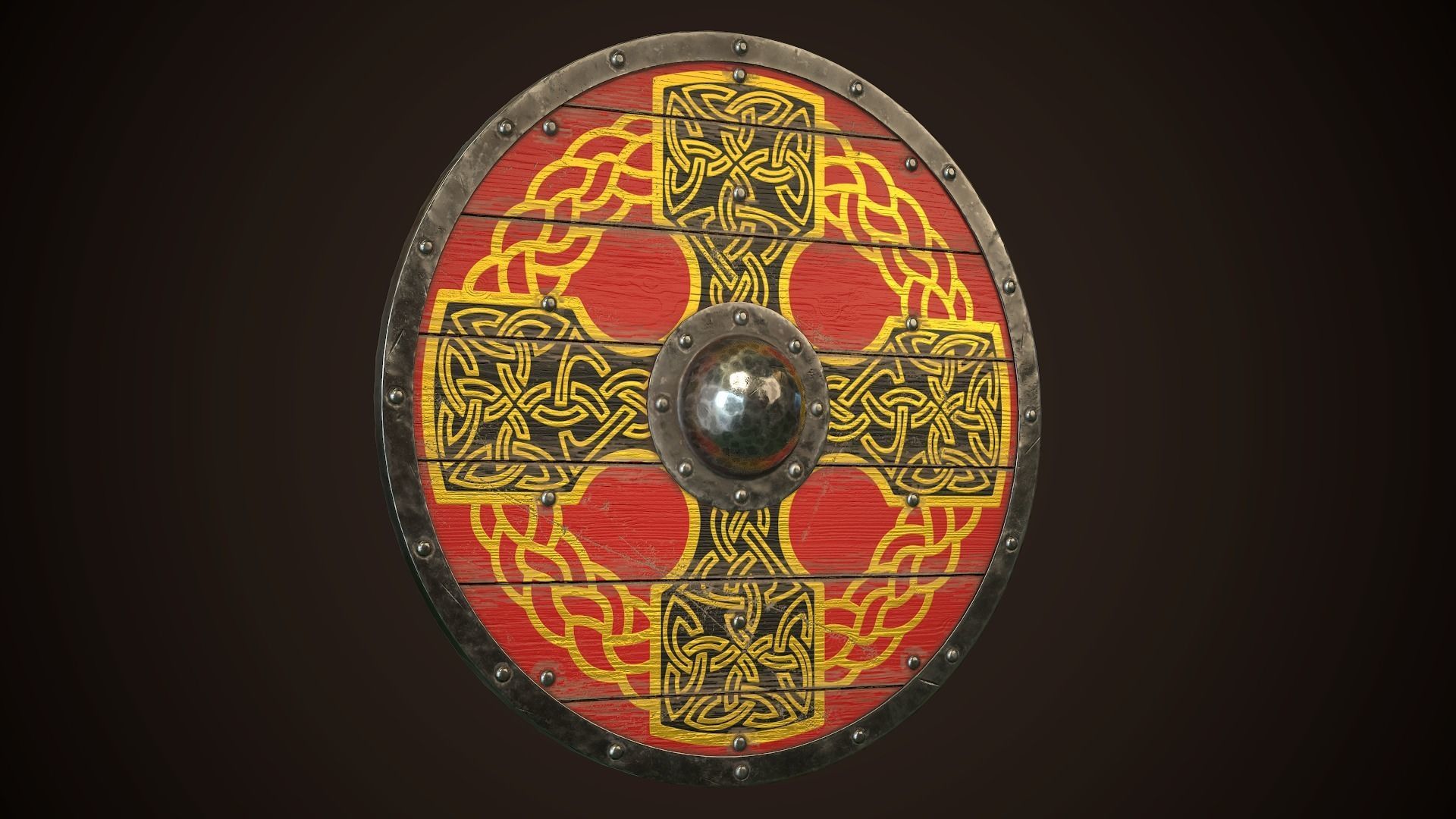Viking Shield 29 Low-poly 3D model_13