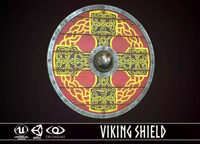 Viking Shield 29 Low-poly 3D model