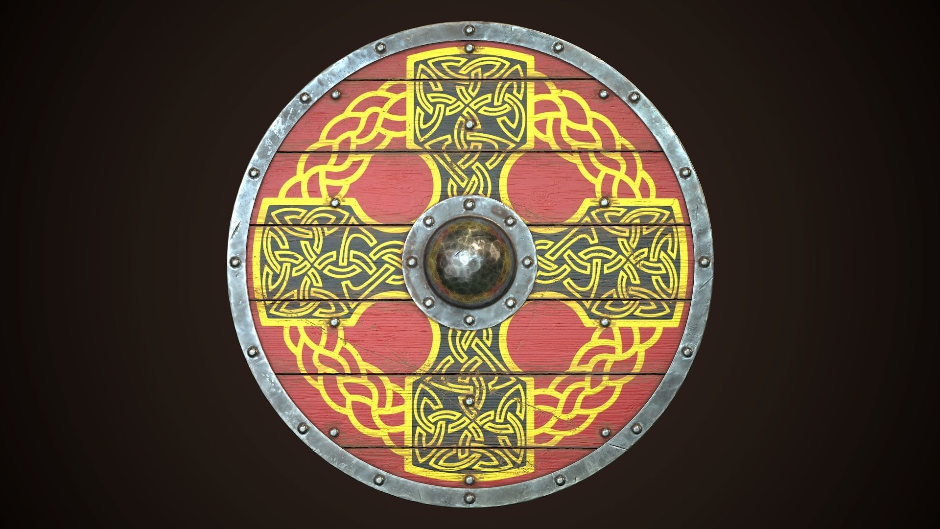 Viking Shield 29 Low-poly 3D model_2