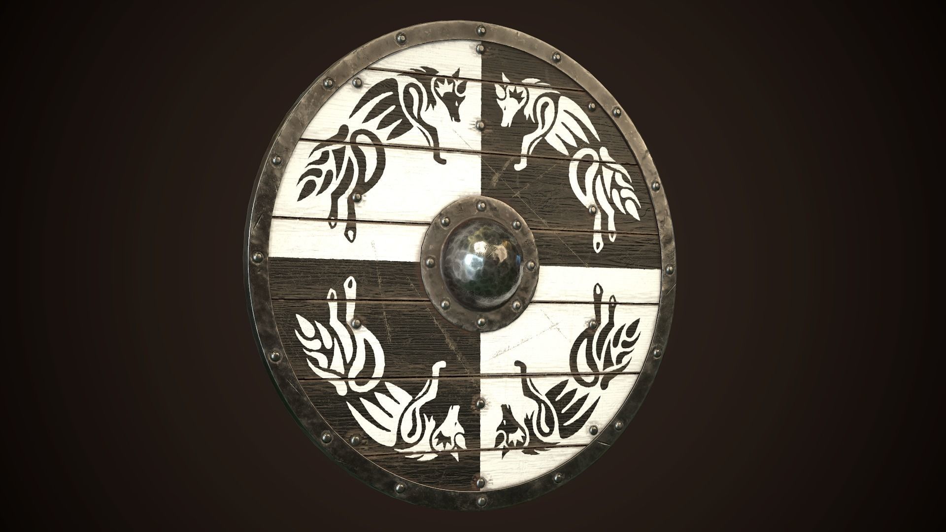 Viking Shield 30 Low-poly 3D model_13