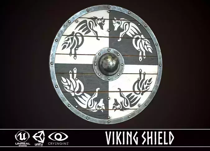 Viking Shield 30 Low-poly 3D model