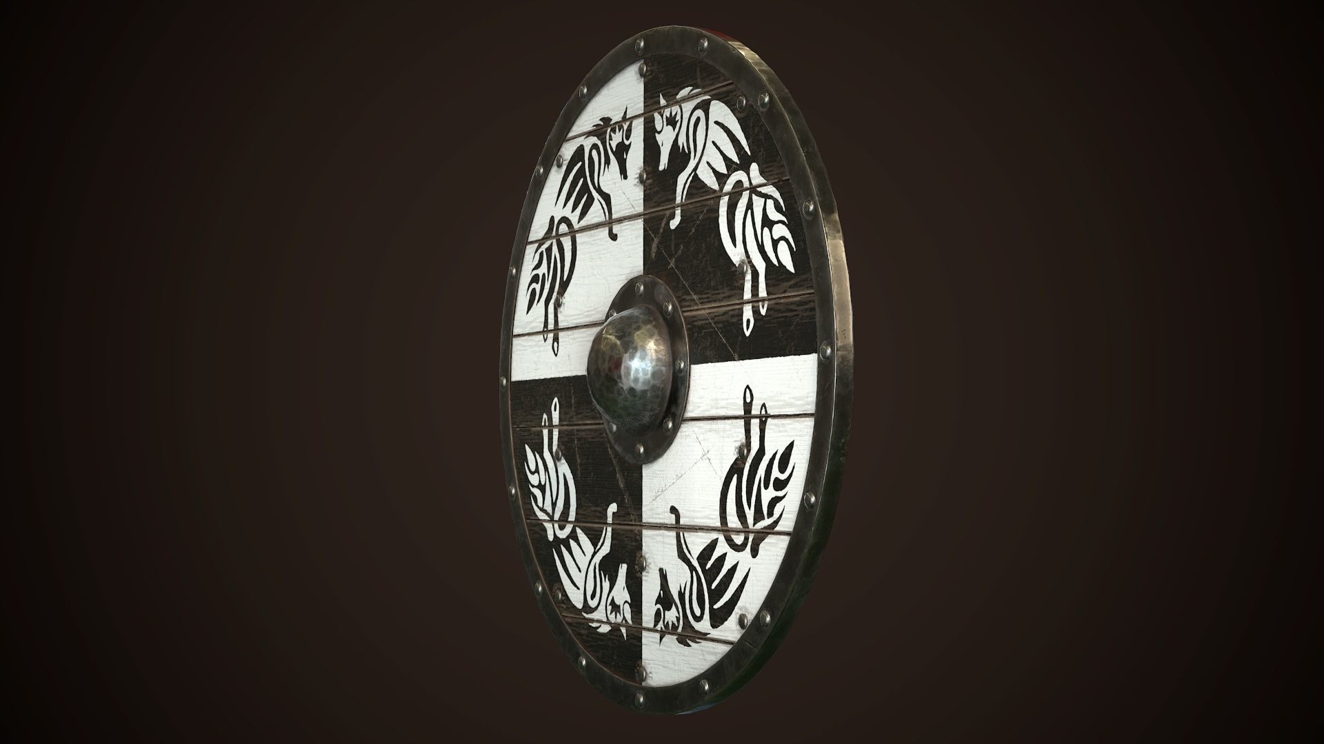 Viking Shield 30 Low-poly 3D model_4