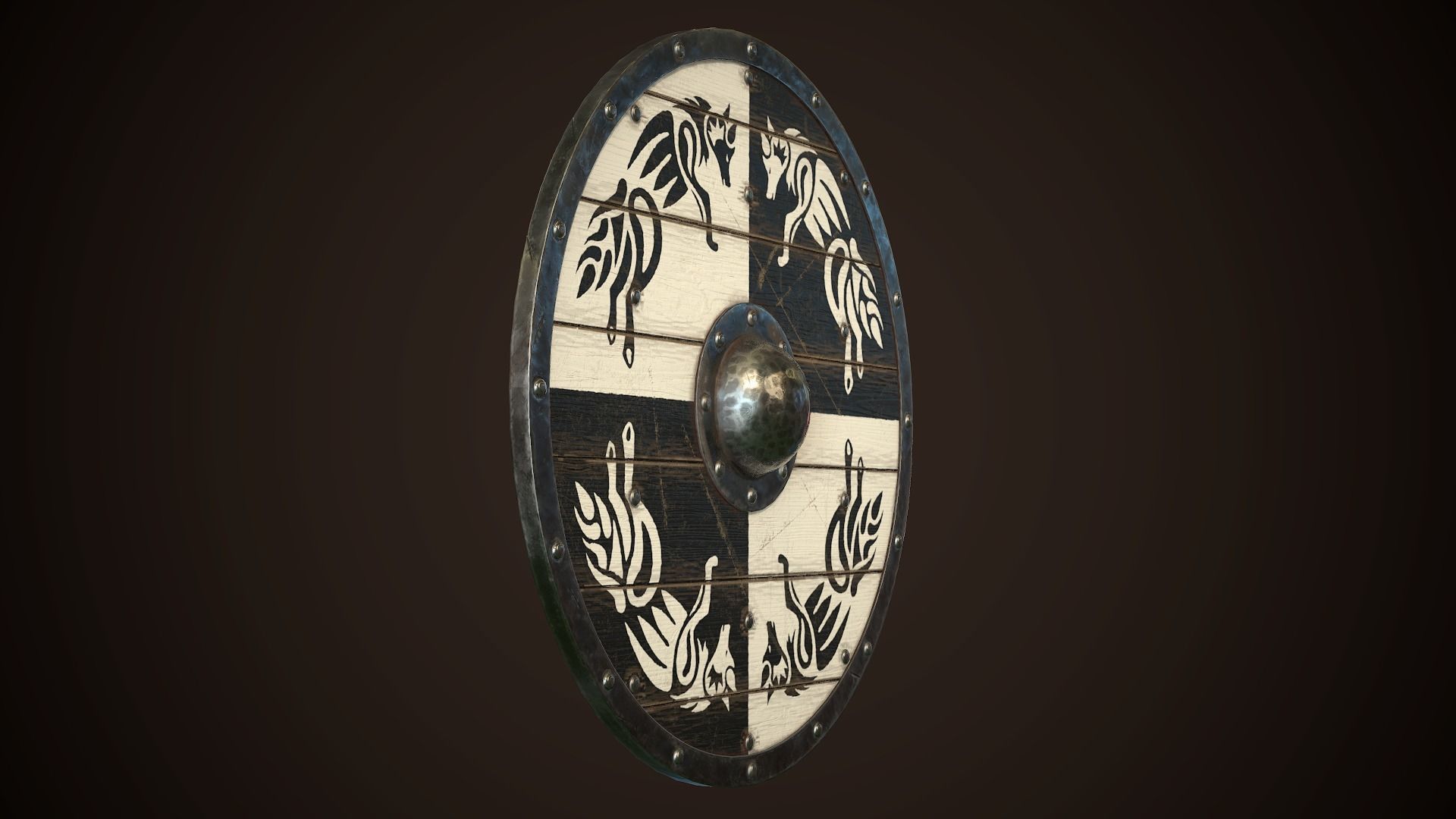 Viking Shield 30 Low-poly 3D model_12