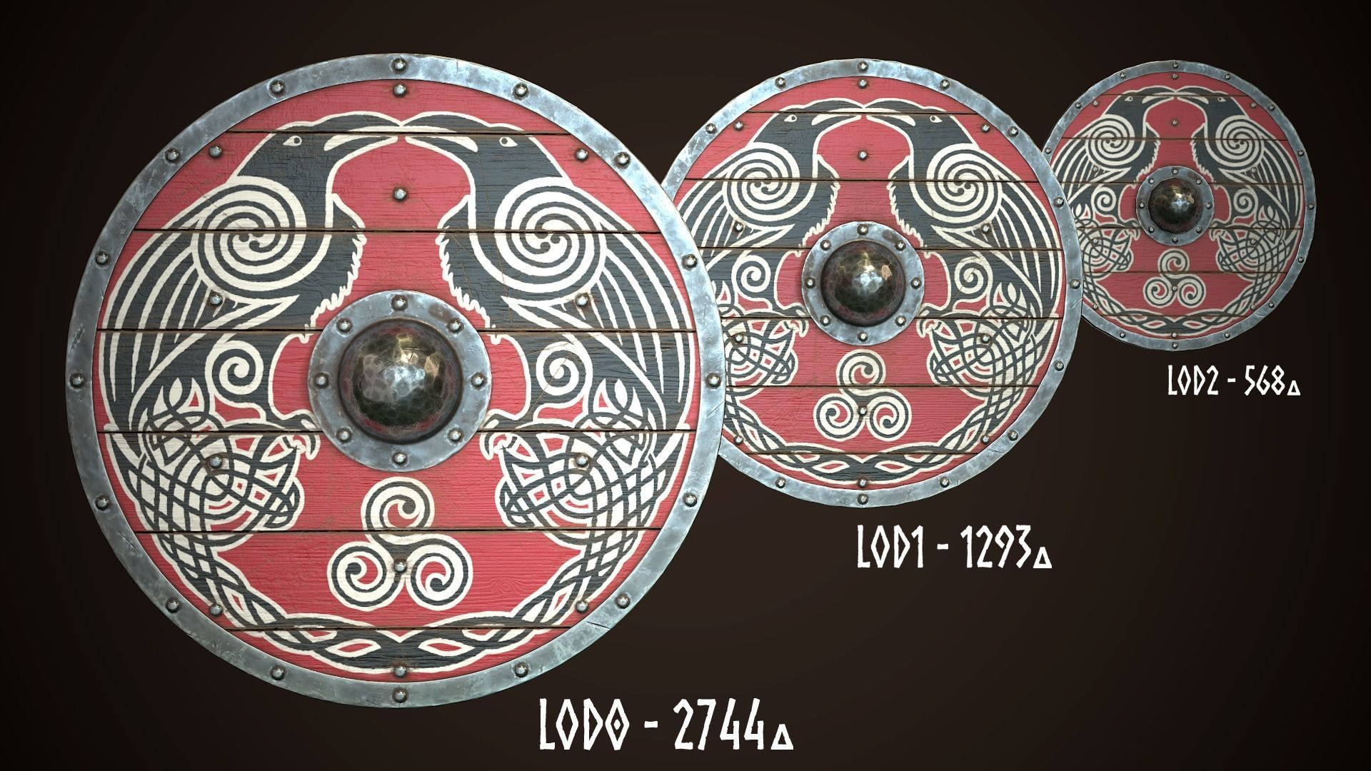 Viking Shield 31 Low-poly 3D model_1