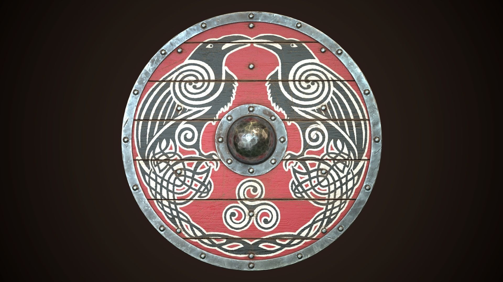 Viking Shield 31 Low-poly 3D model_2