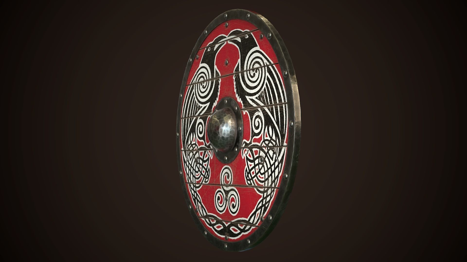 Viking Shield 31 Low-poly 3D model_4