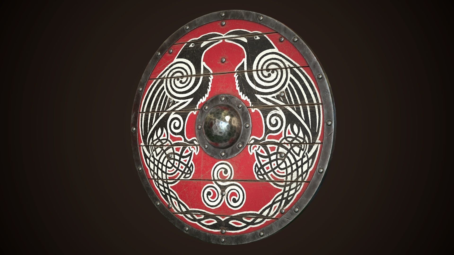 Viking Shield 31 Low-poly 3D model_3
