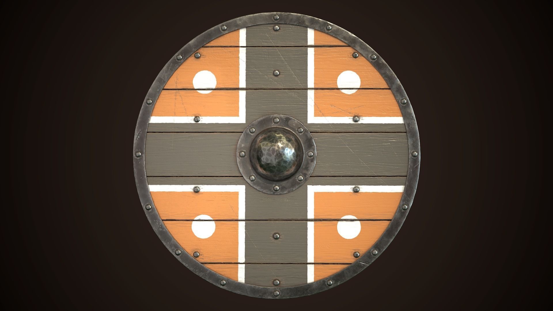 Viking Shield Basic Skins Low-poly 3D model_8