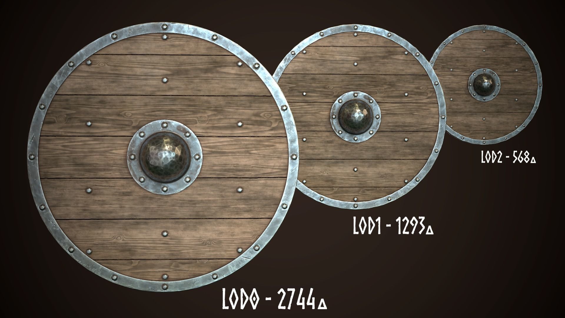 Viking Shield Basic Skins Low-poly 3D model_1