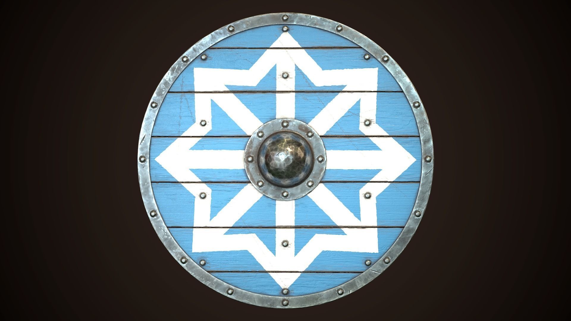 Viking Shield Basic Skins Low-poly 3D model_7