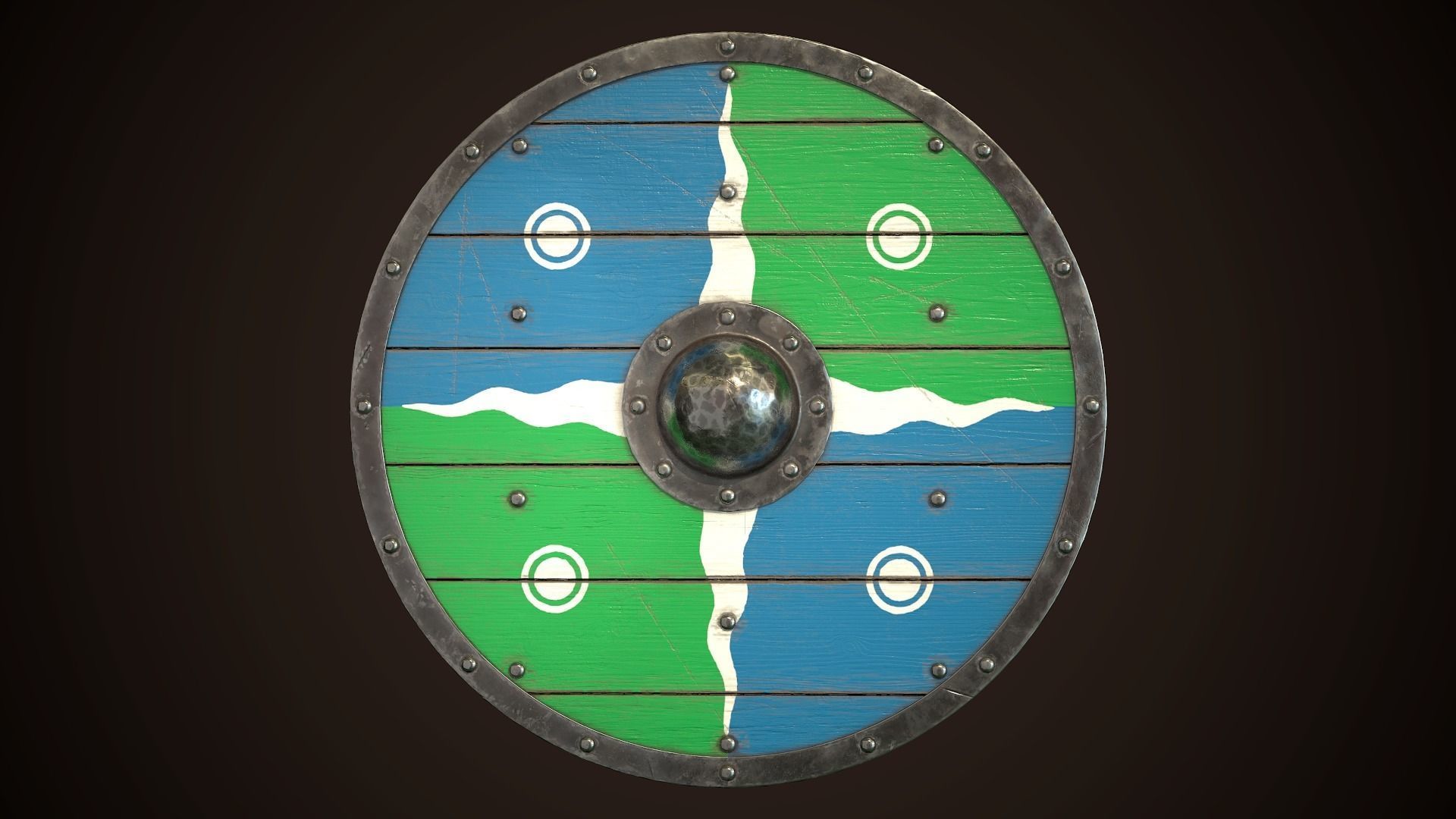 Viking Shield Basic Skins Low-poly 3D model_9