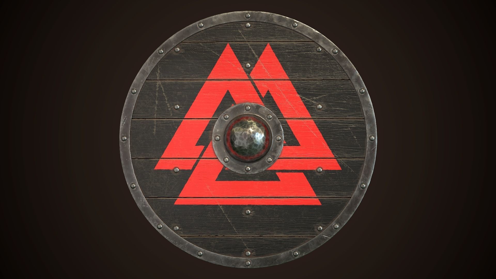 Viking Shield Basic Skins Low-poly 3D model_10