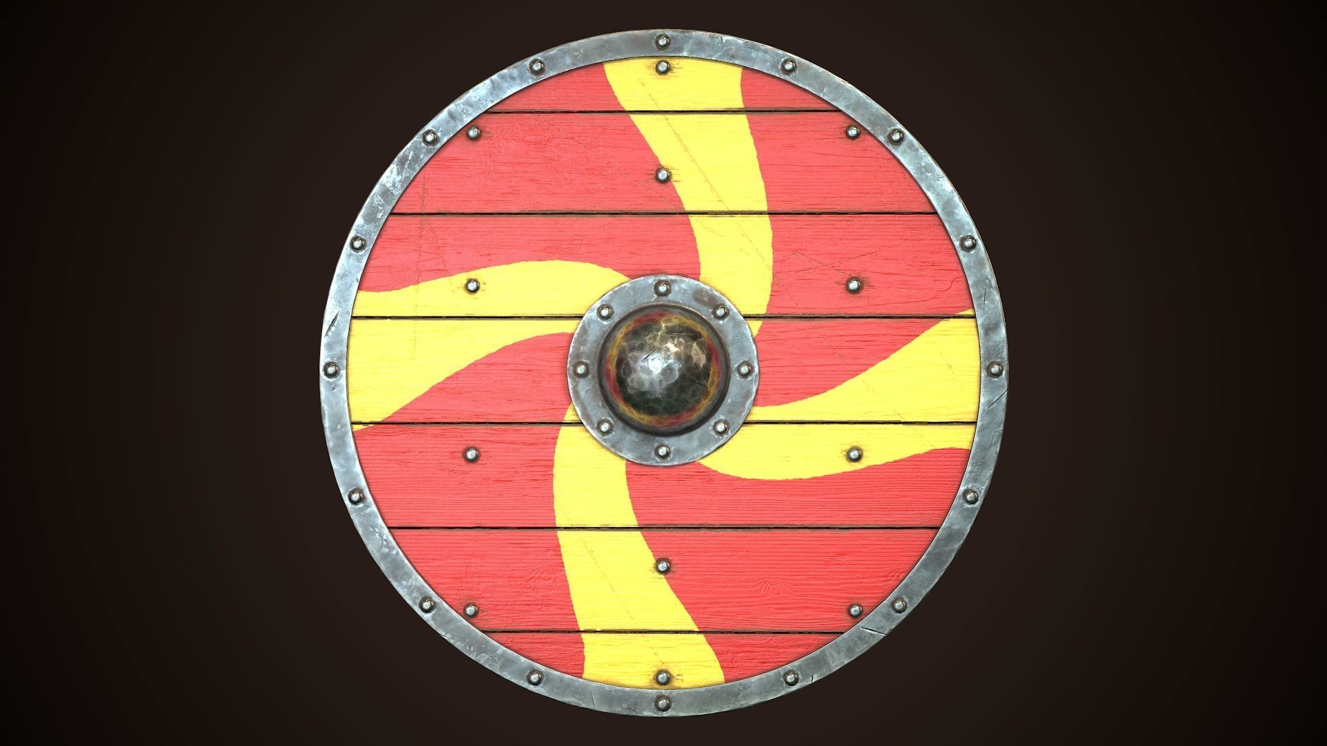 Viking Shield Basic Skins Low-poly 3D model_6