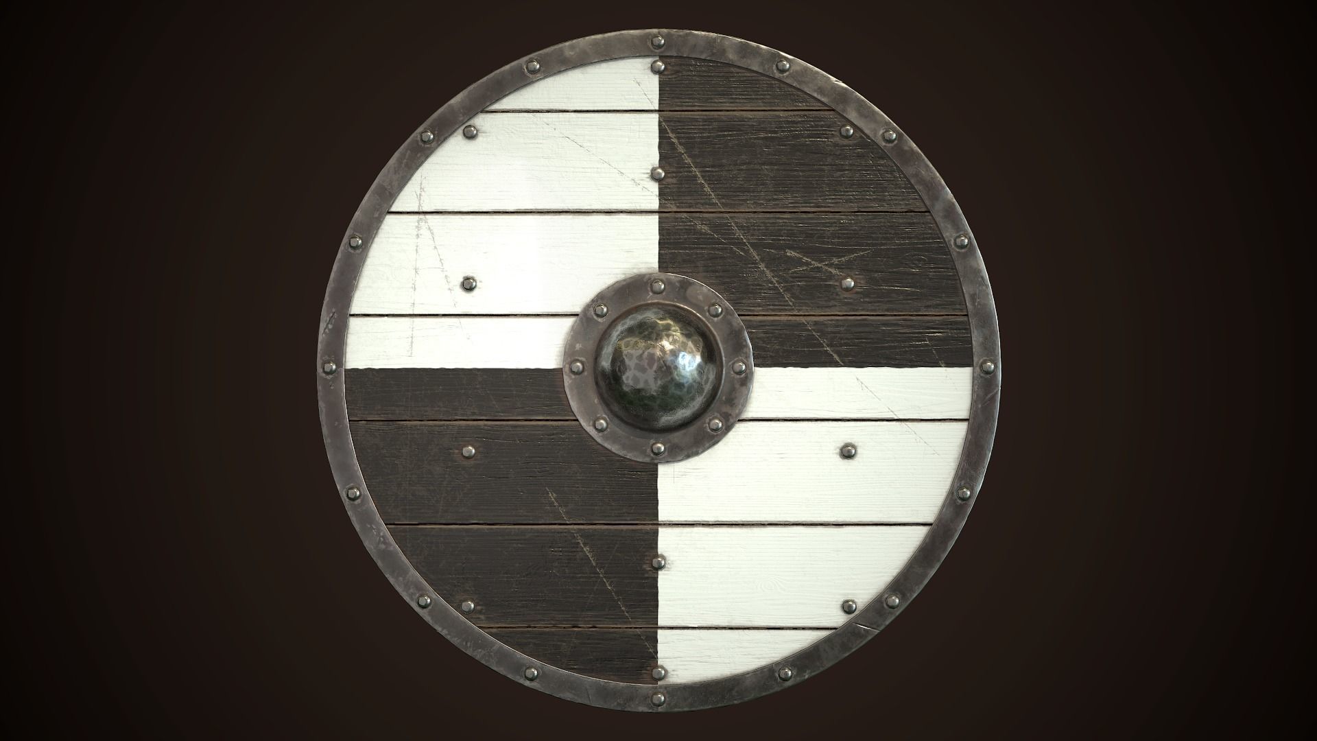 Viking Shield Basic Skins Low-poly 3D model_11