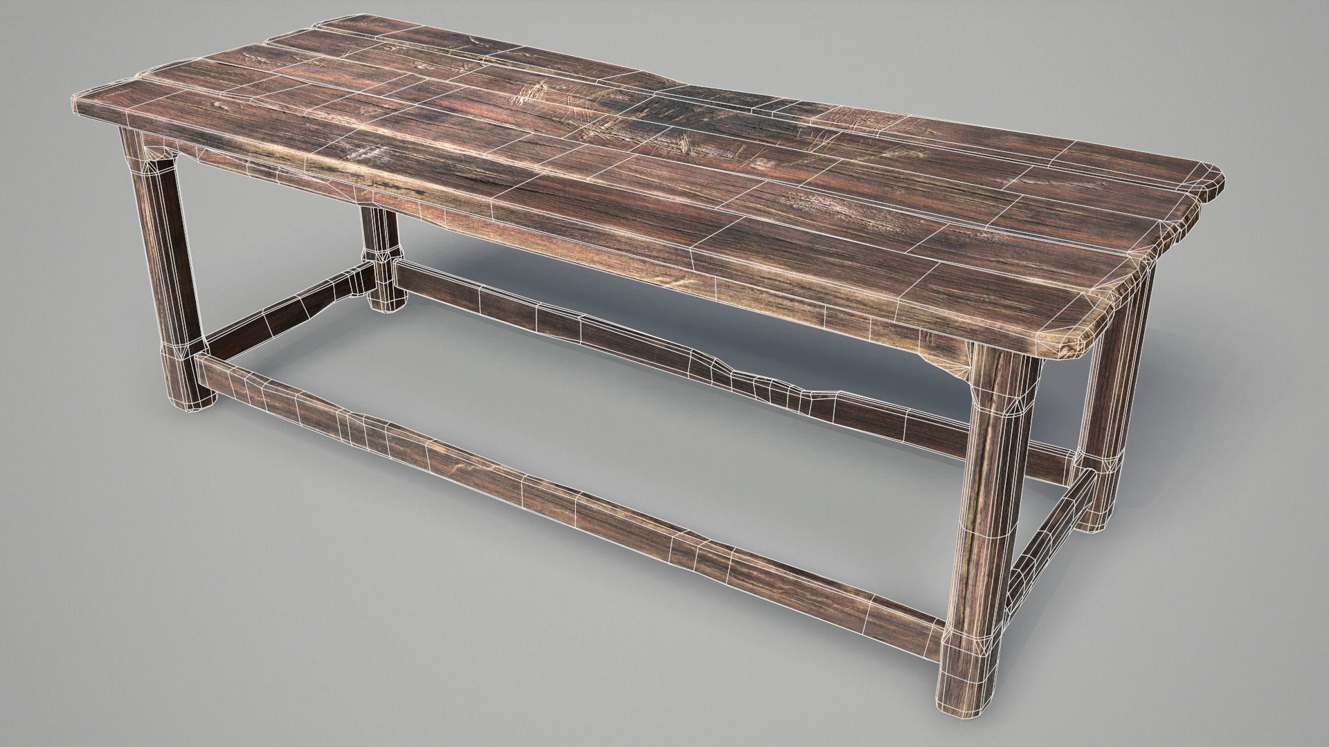 Alchemy Wood Table Low-poly 3D model_4