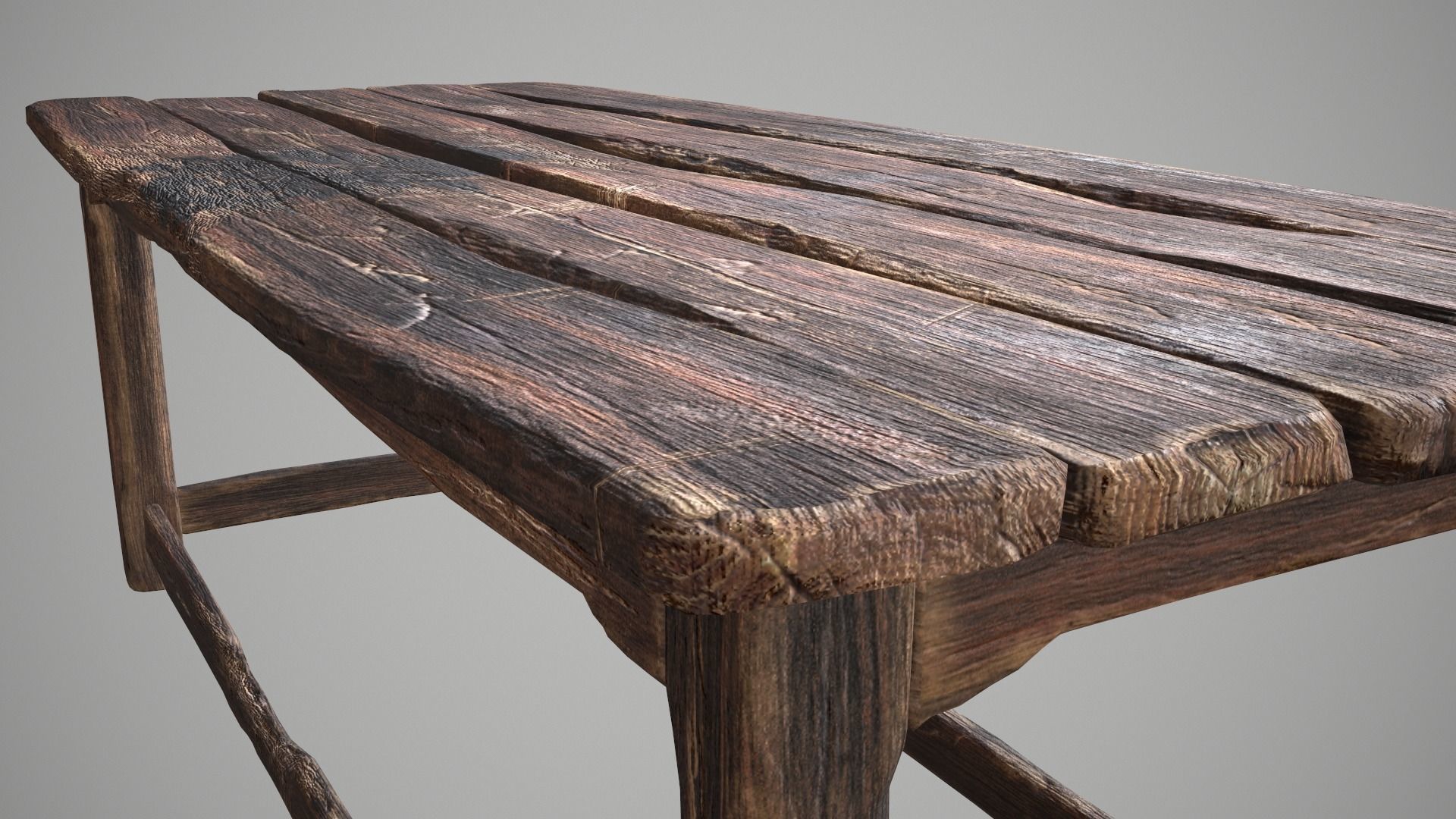 Alchemy Wood Table Low-poly 3D model_14