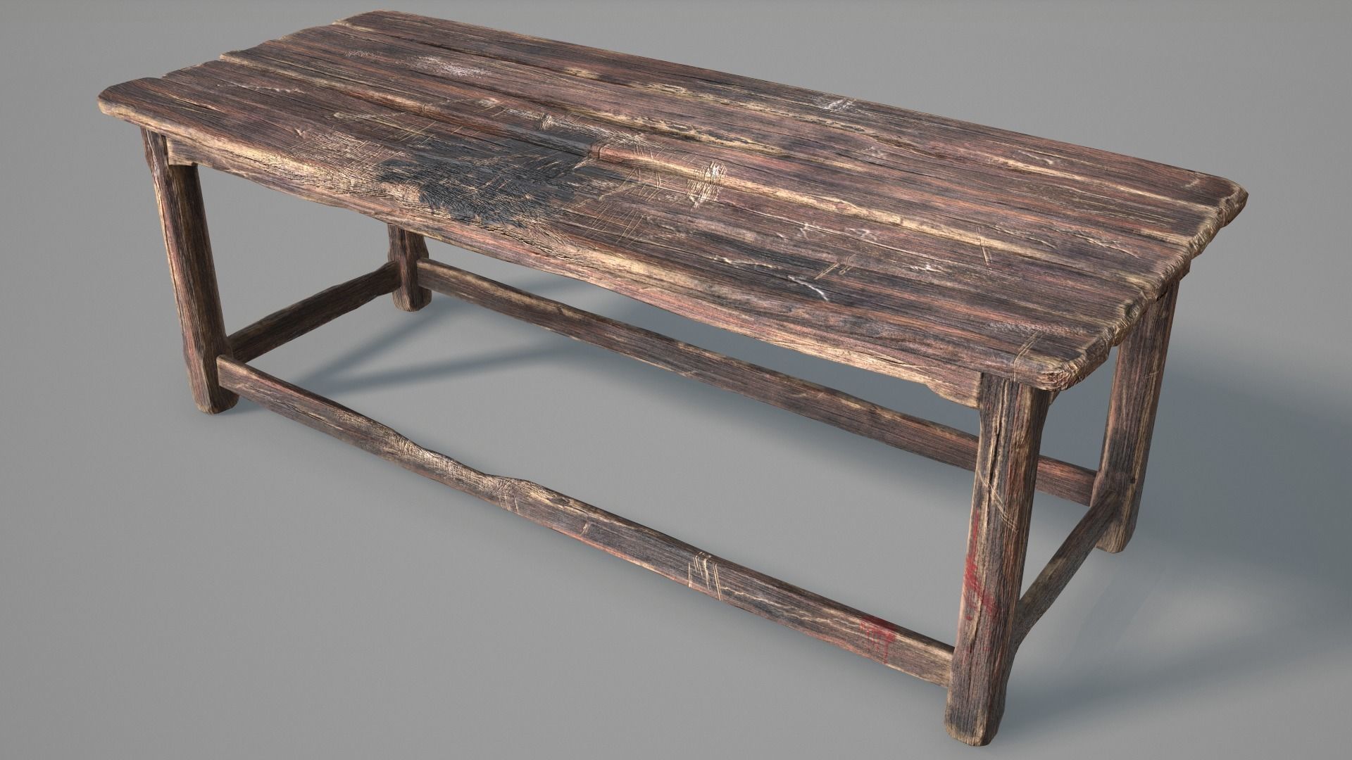 Alchemy Wood Table Low-poly 3D model_3
