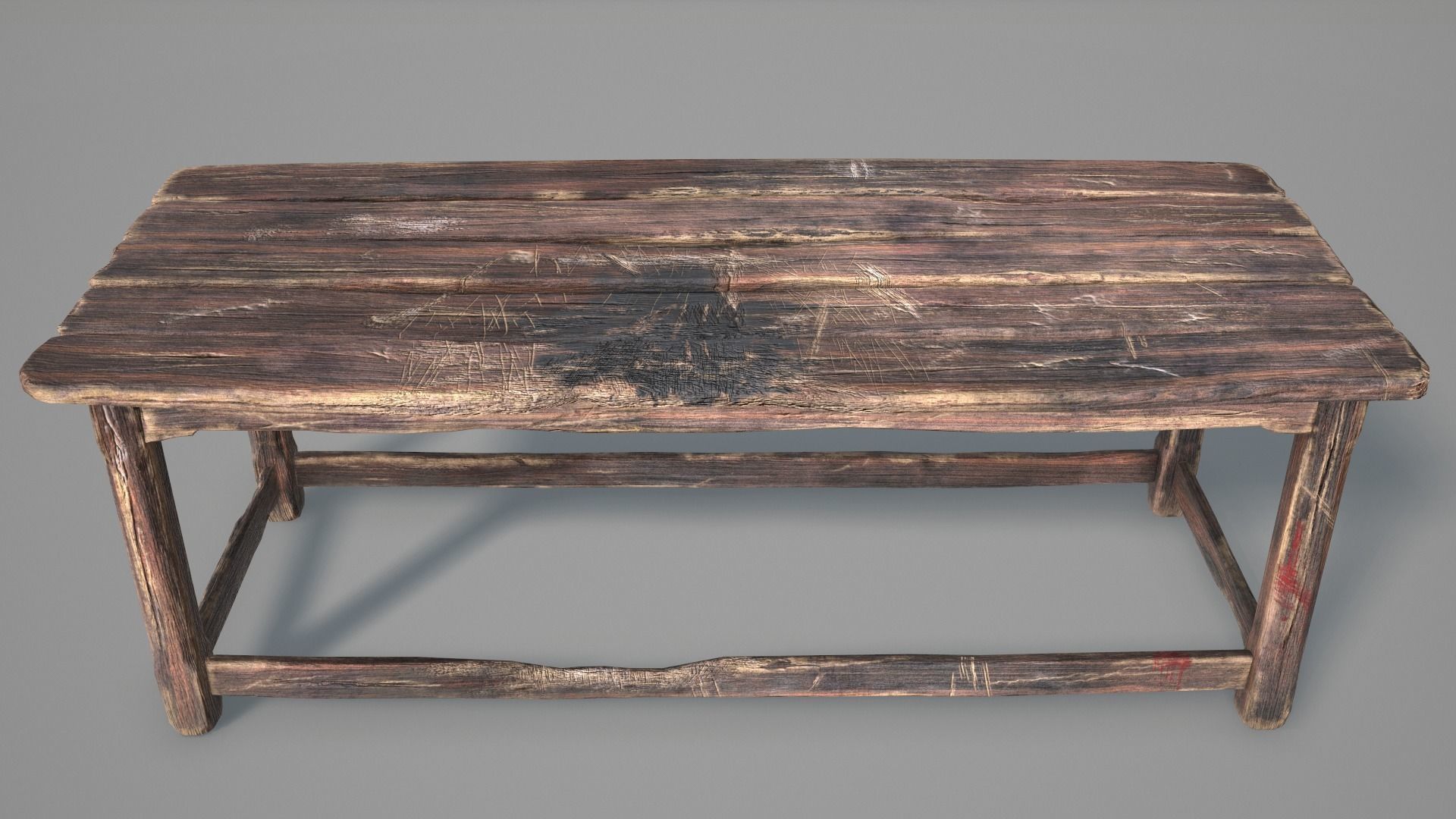Alchemy Wood Table Low-poly 3D model_5