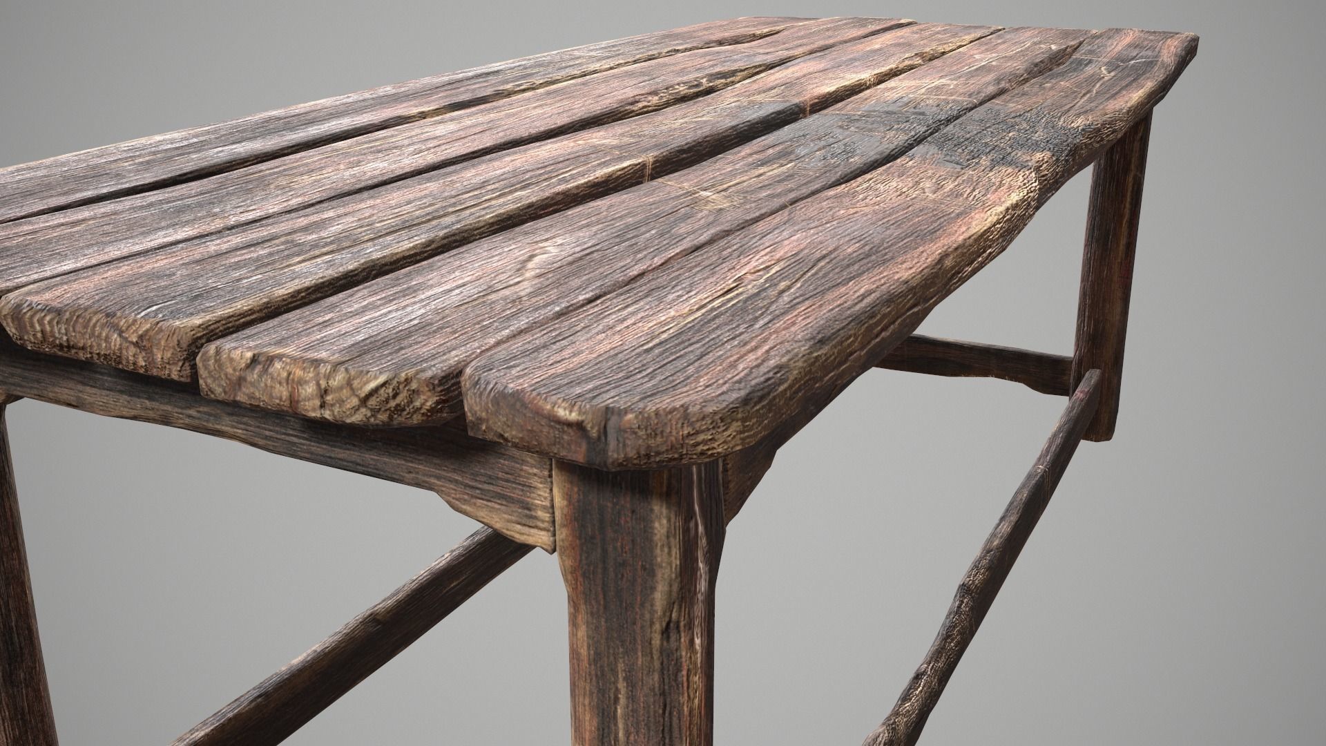 Alchemy Wood Table Low-poly 3D model_15
