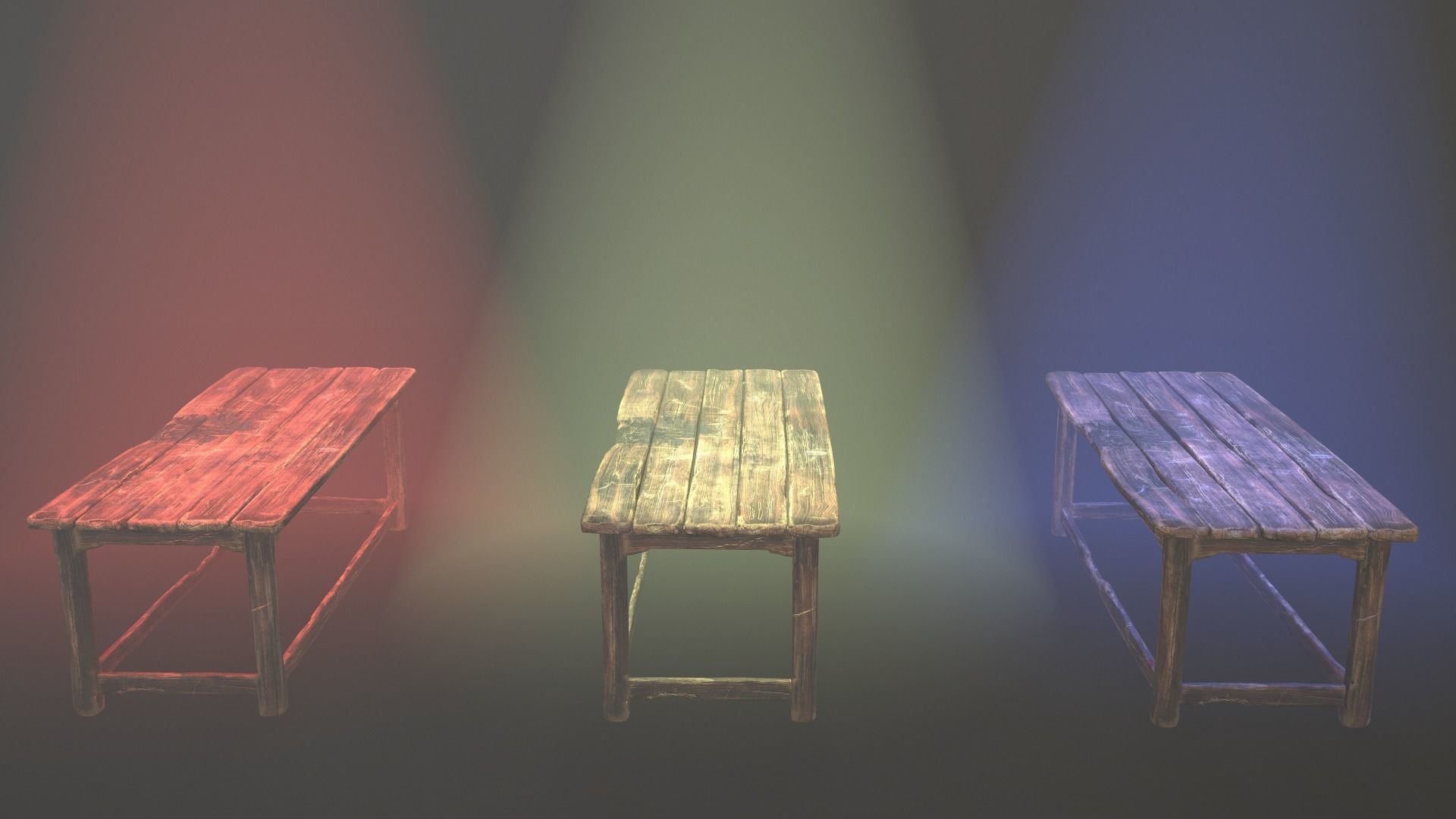 Alchemy Wood Table Low-poly 3D model_26