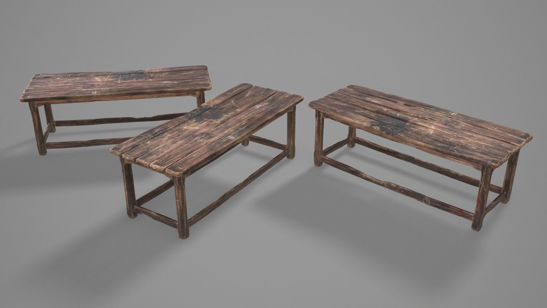 Alchemy Wood Table Low-poly 3D model_18