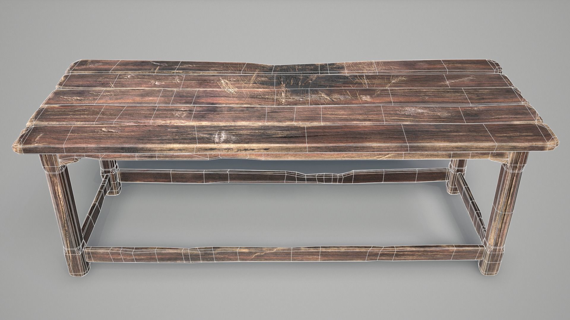 Alchemy Wood Table Low-poly 3D model_12