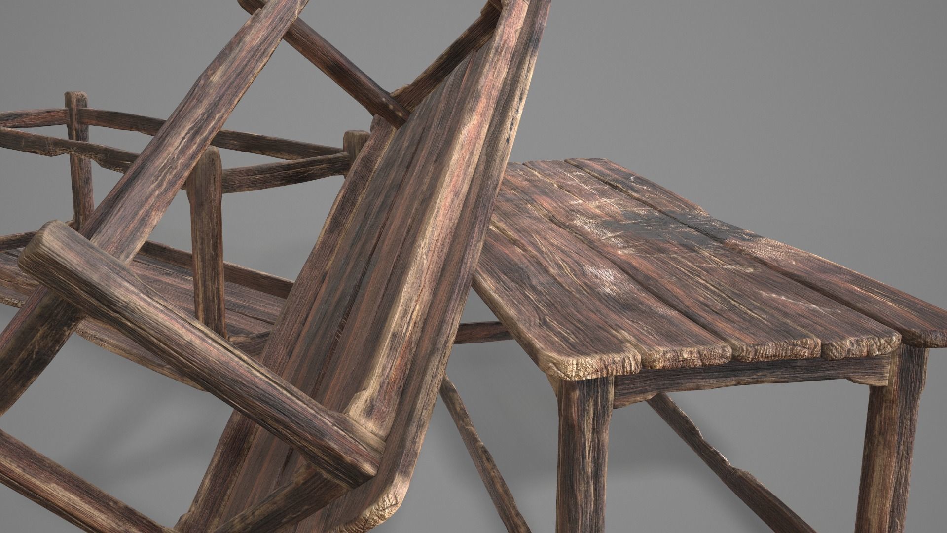 Alchemy Wood Table Low-poly 3D model_31