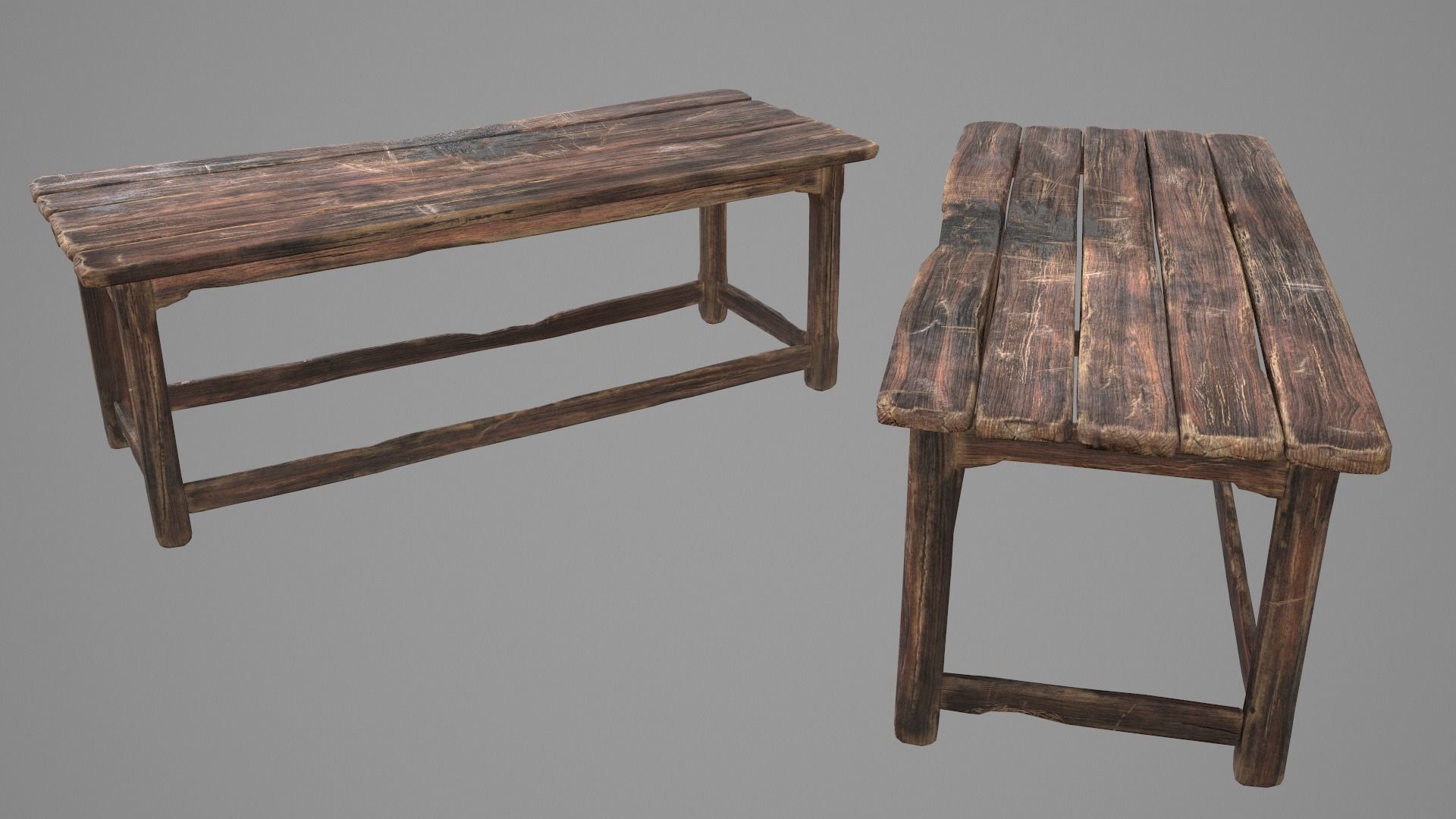 Alchemy Wood Table Low-poly 3D model_16