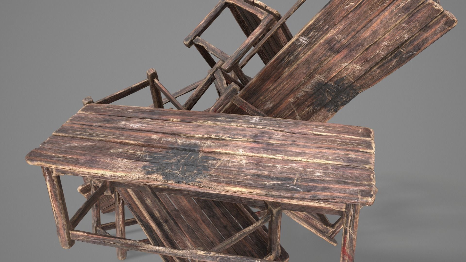 Alchemy Wood Table Low-poly 3D model_35