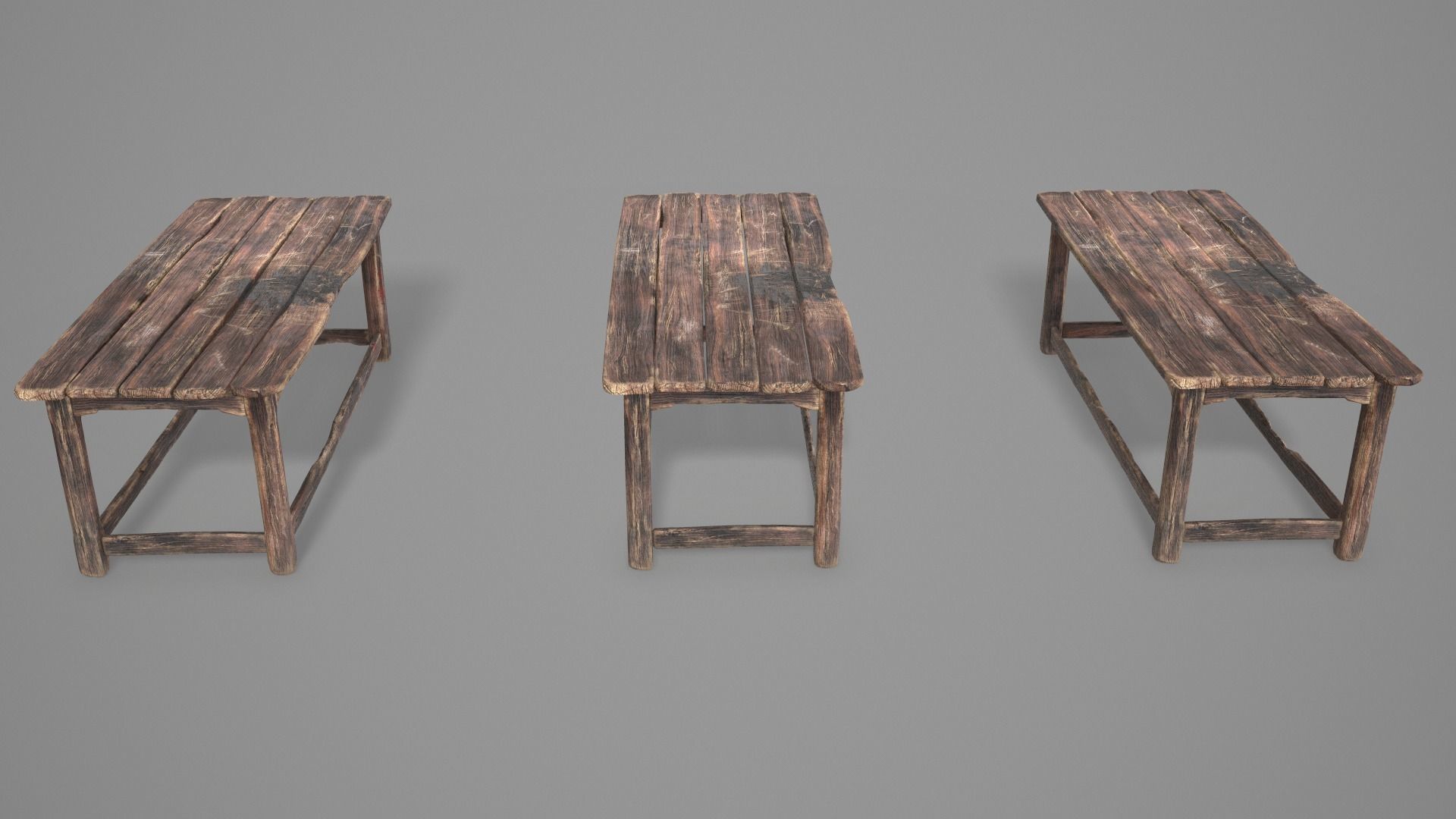 Alchemy Wood Table Low-poly 3D model_24