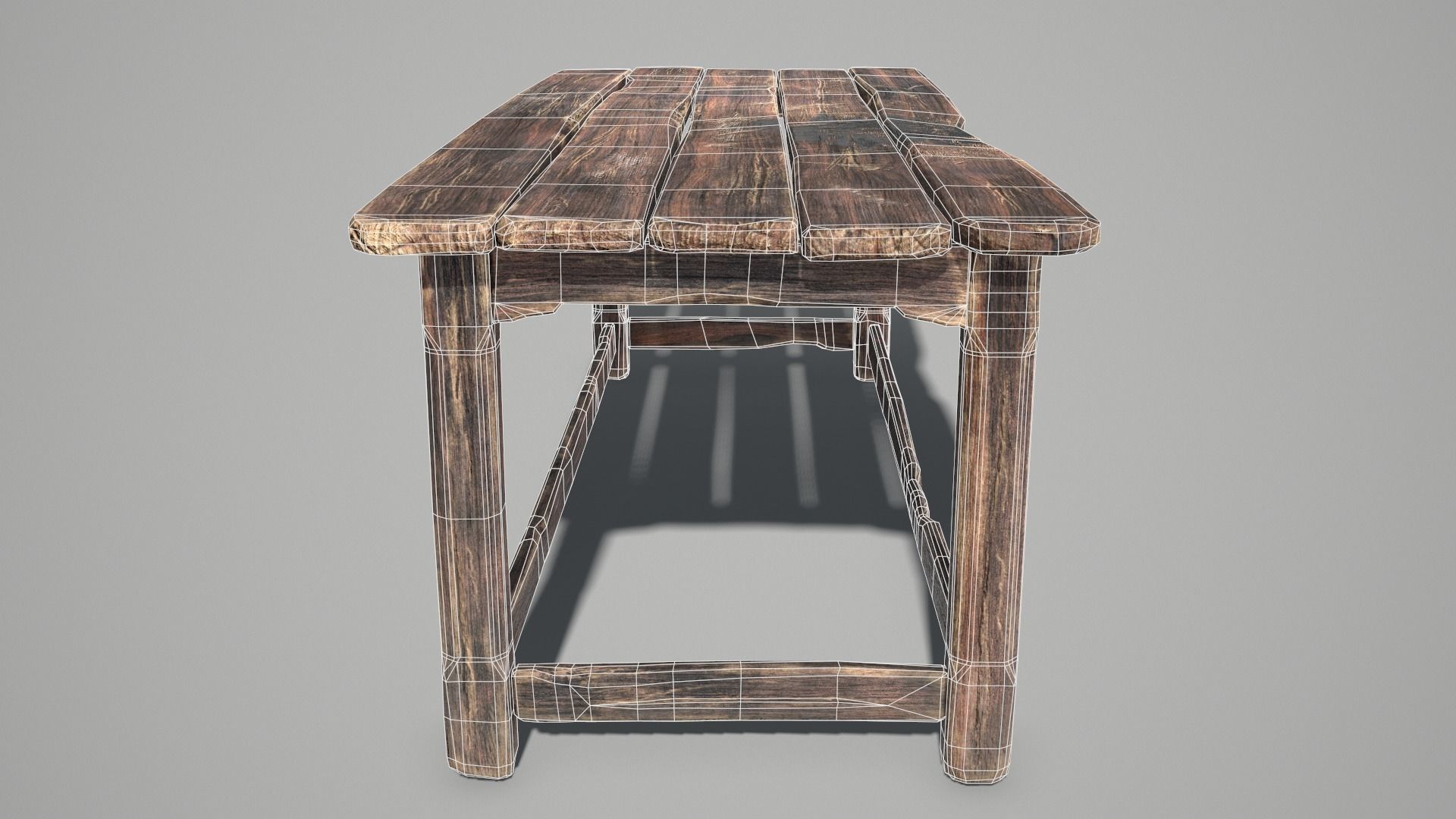 Alchemy Wood Table Low-poly 3D model_9