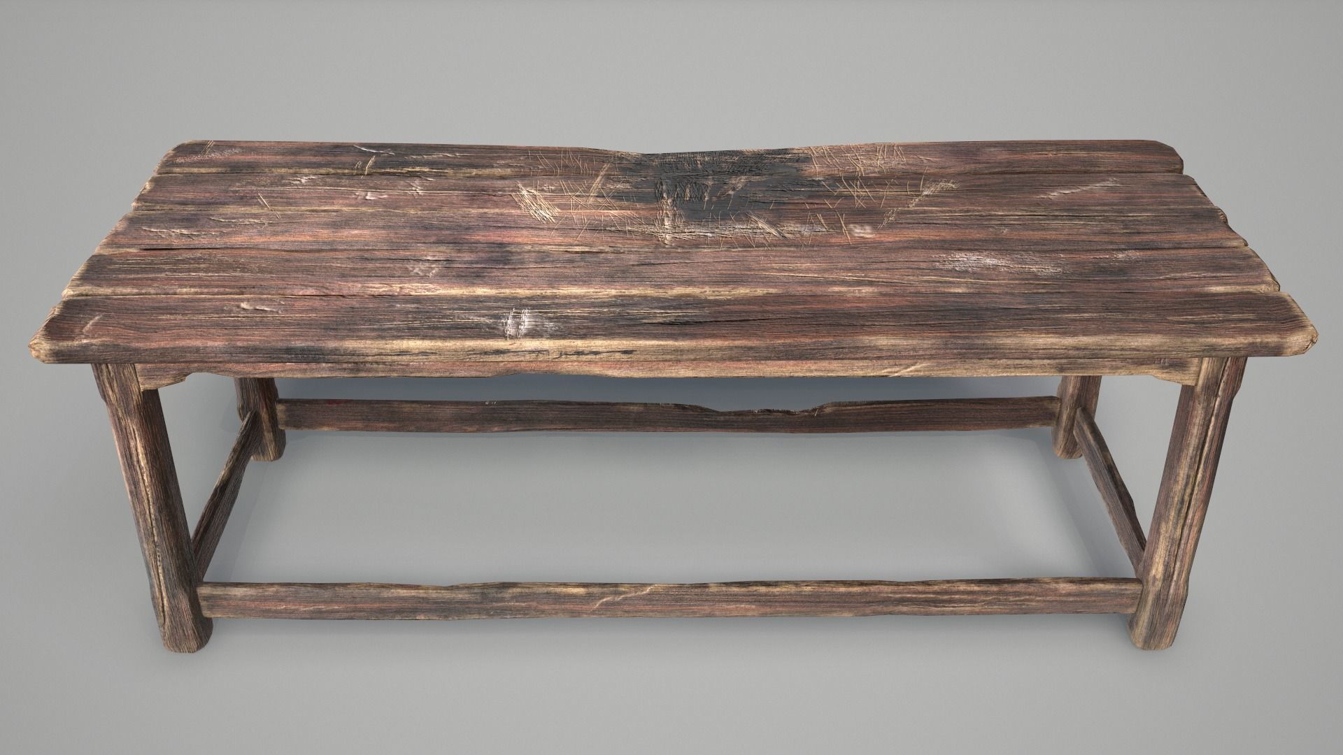 Alchemy Wood Table Low-poly 3D model_11