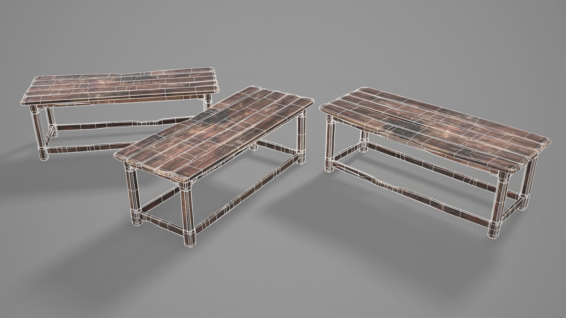 Alchemy Wood Table Low-poly 3D model_19