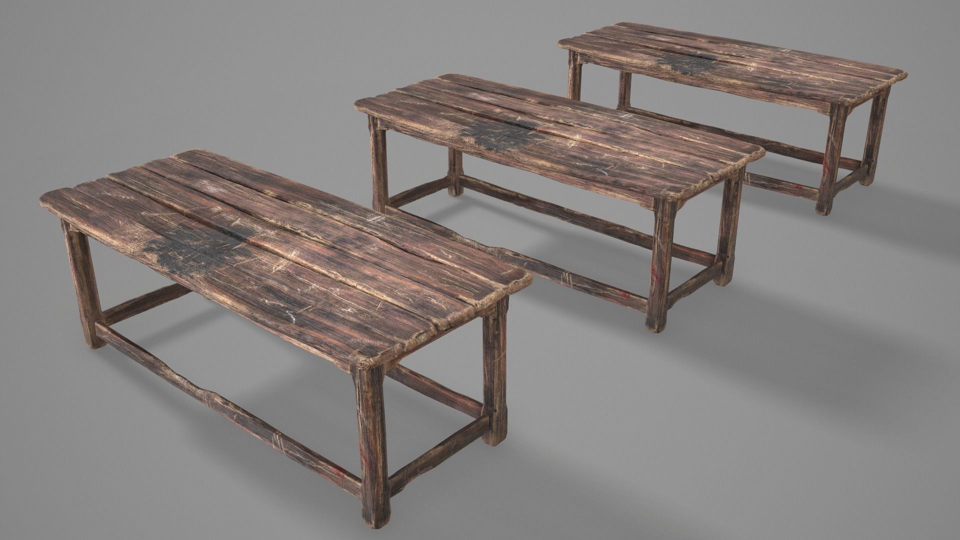 Alchemy Wood Table Low-poly 3D model_23