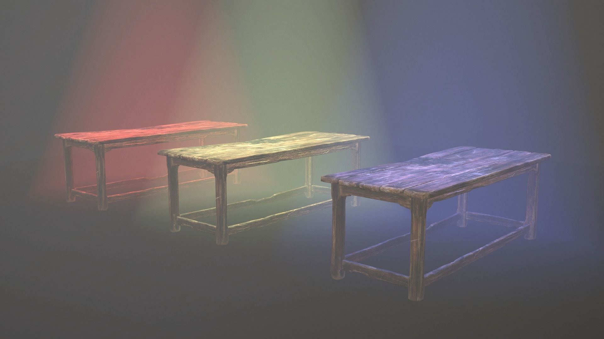 Alchemy Wood Table Low-poly 3D model_27