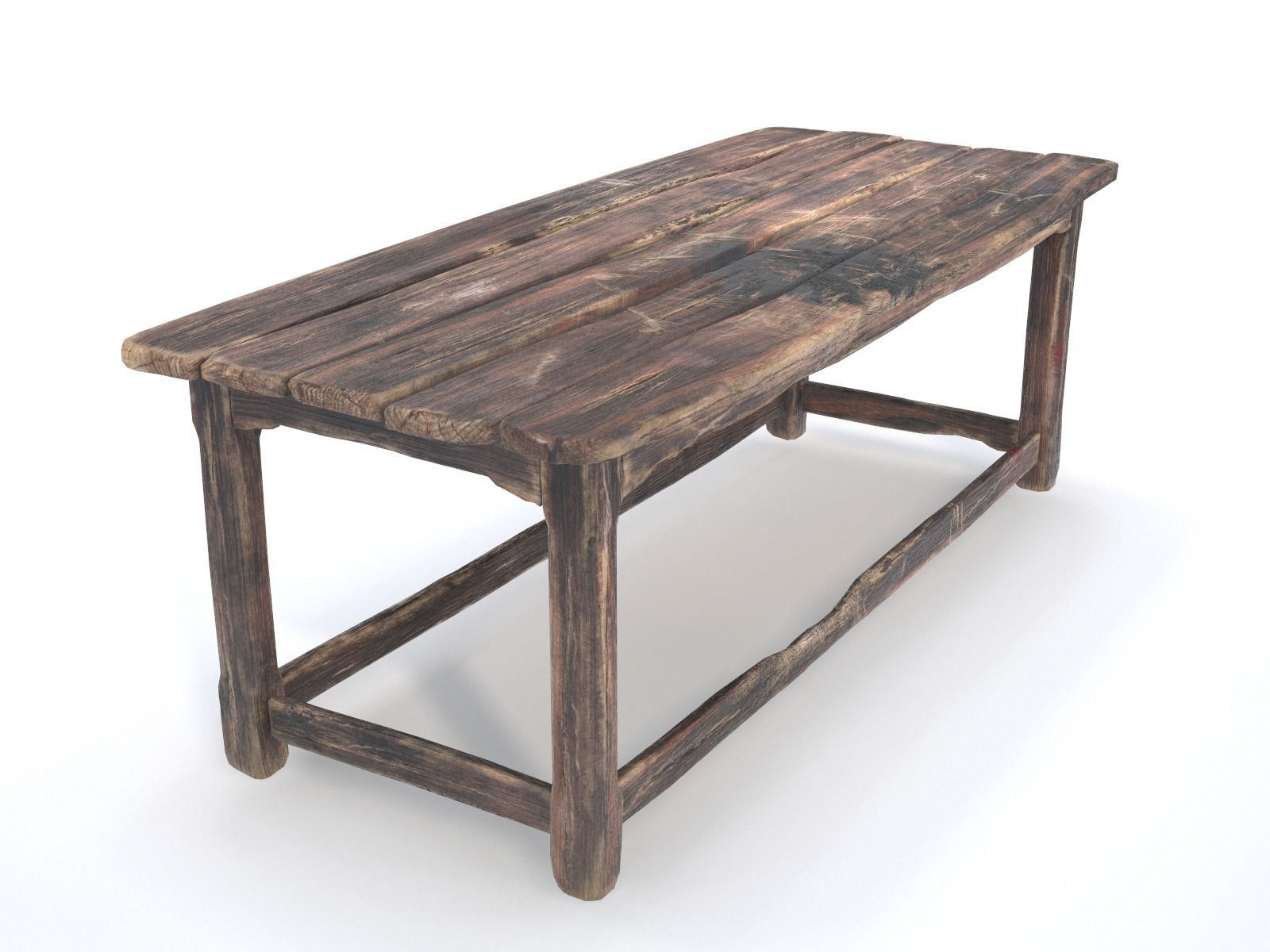 Alchemy Wood Table Low-poly 3D model_2