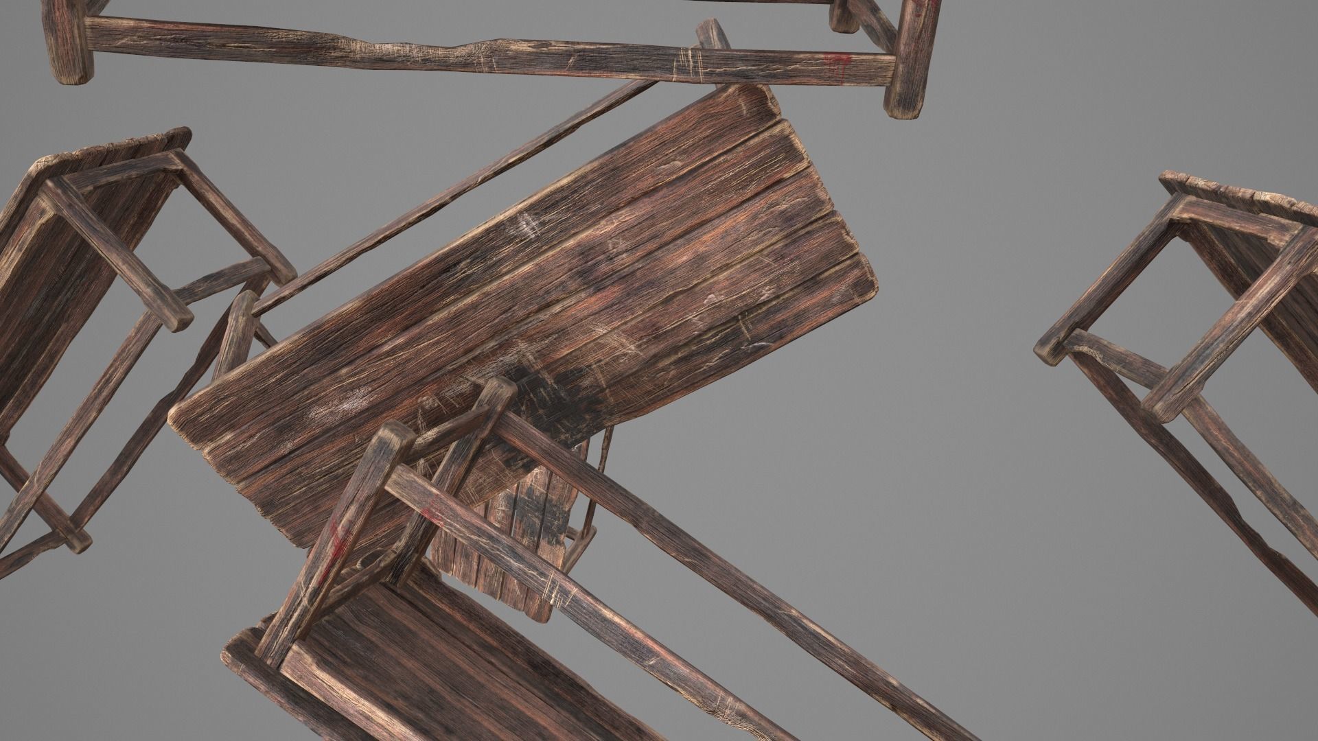 Alchemy Wood Table Low-poly 3D model_37