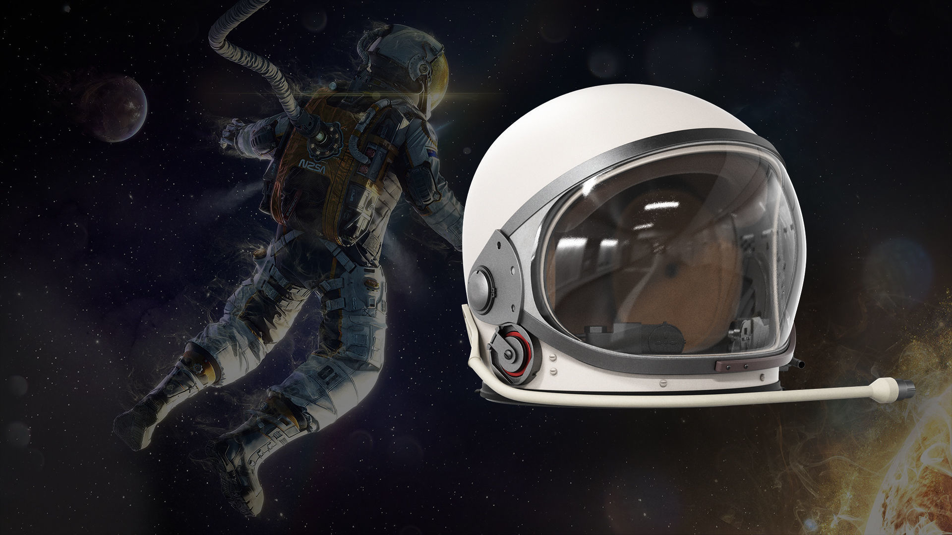 Astronaut Helmet 3D model_2