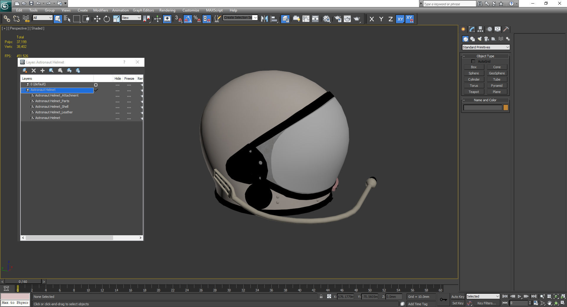 Astronaut Helmet 3D model_16