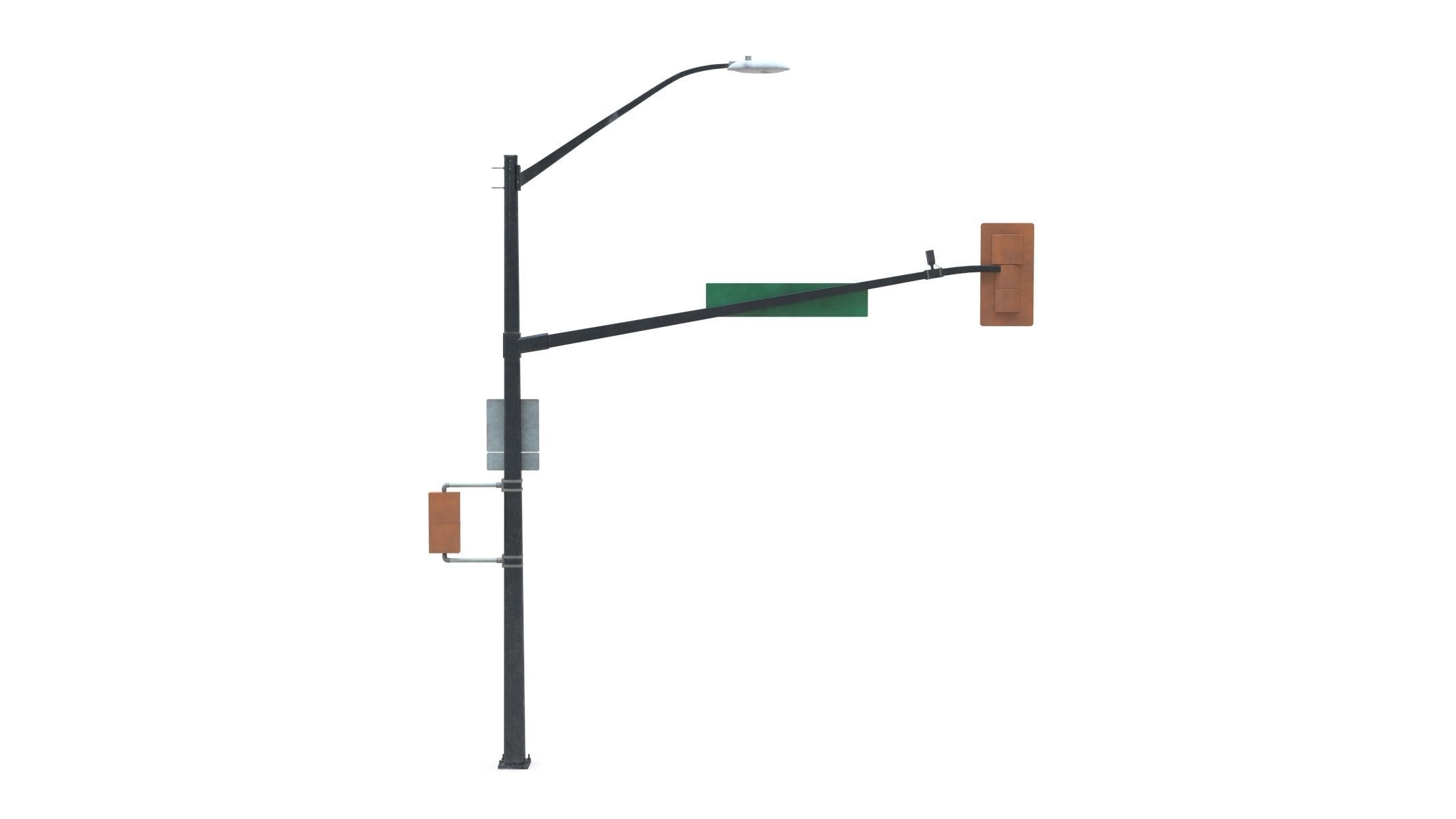 Street Light with Traffic 04 Low-poly 3D model_1