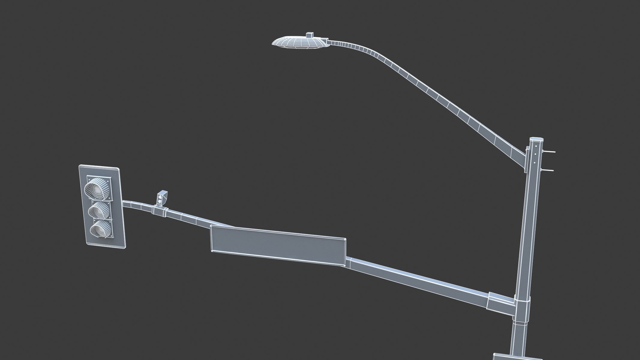 Street Light with Traffic 04 Low-poly 3D model_10